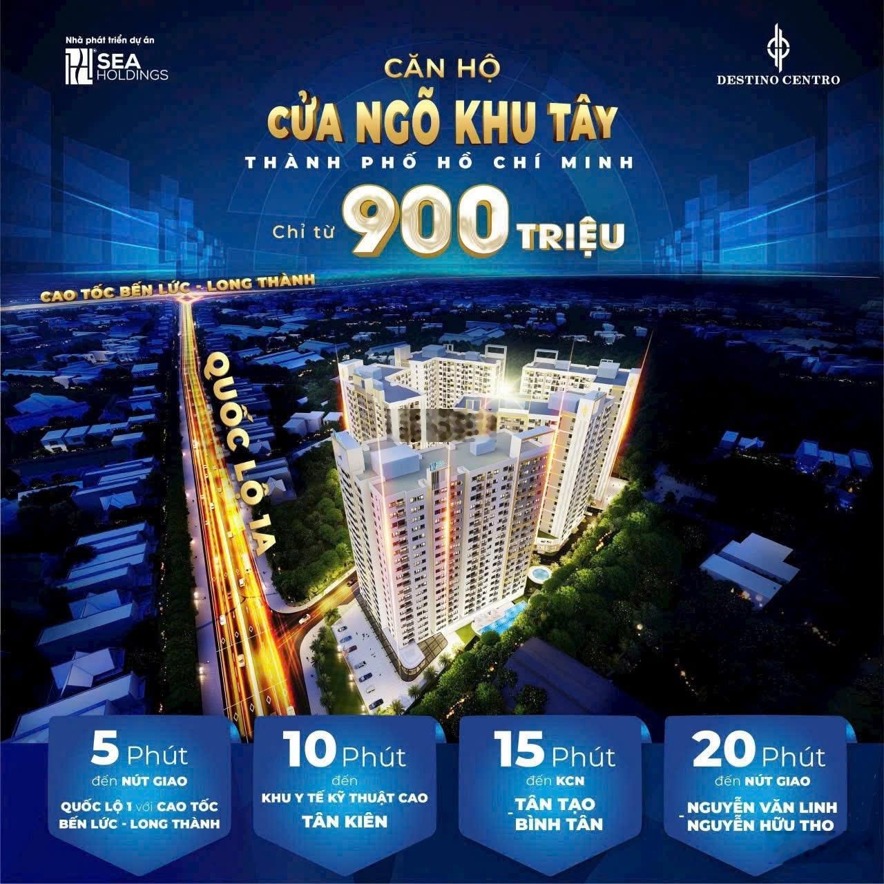 Bán nhanh 1pn view thành phố, giá nhỉnh 1 tỷ sỡ hữu ngay, cách chợ bình chánh 1.5km. lh 0817066067