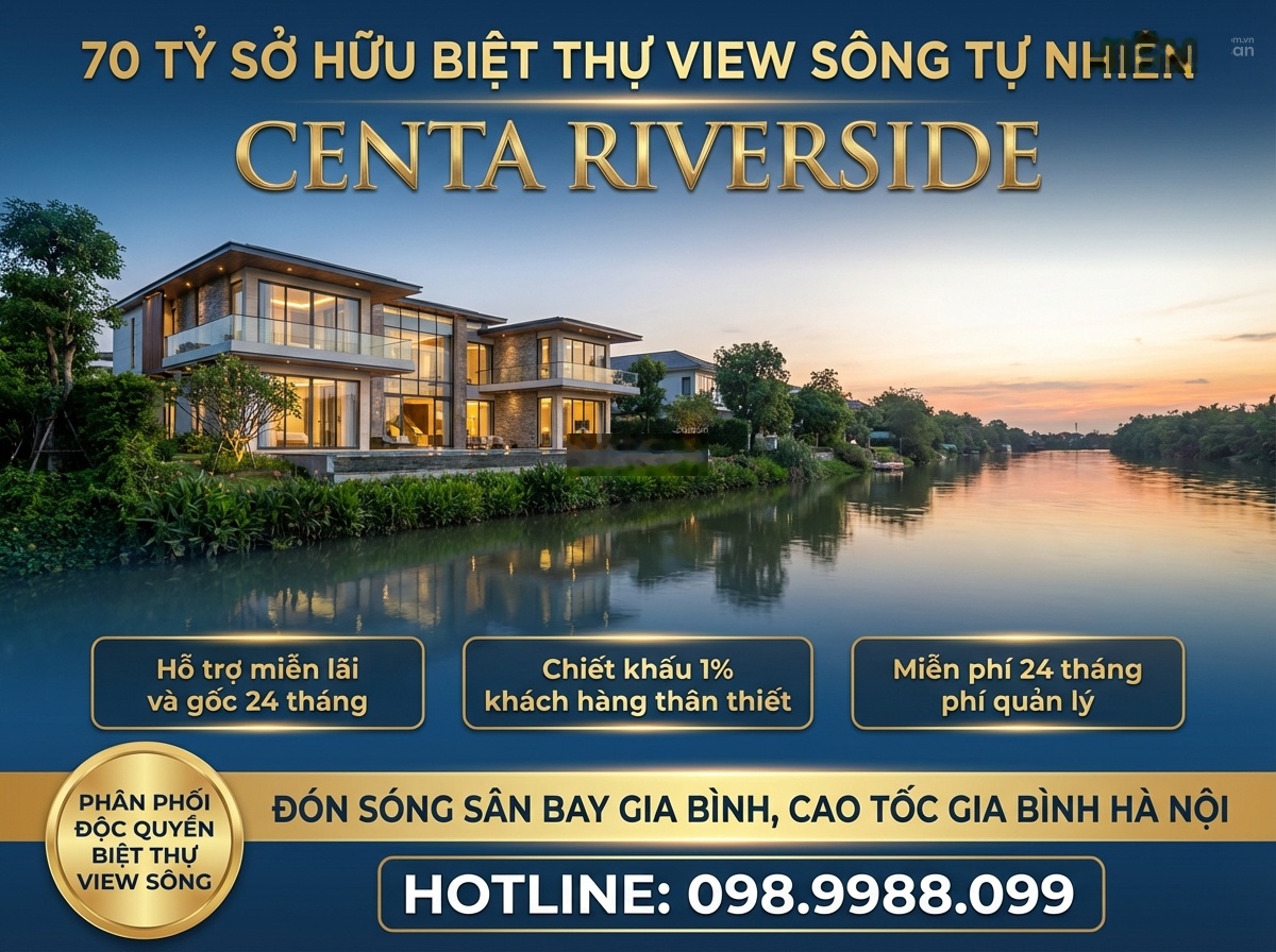 Biệt thự view sông tự nhiên 400m2-600m2 giá từ 70 tỷ