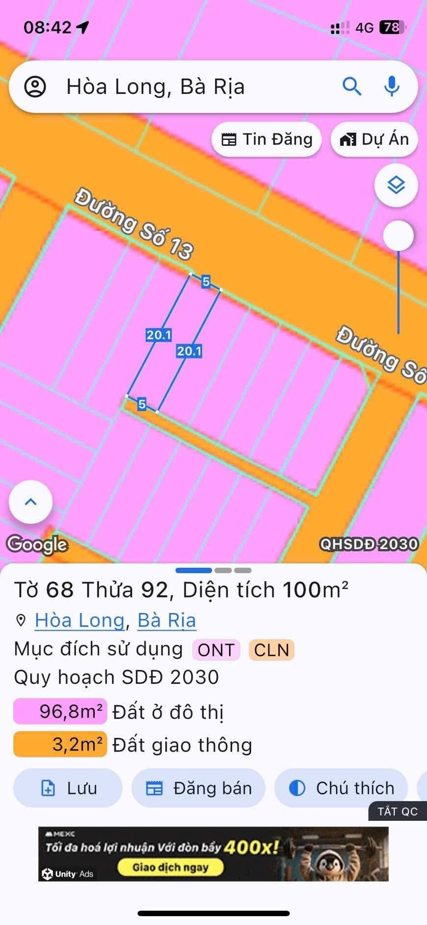 Bán đất Hòa Long, Bà Rịa cũ, diện tích 100m2, giá 1.69 tỷ
