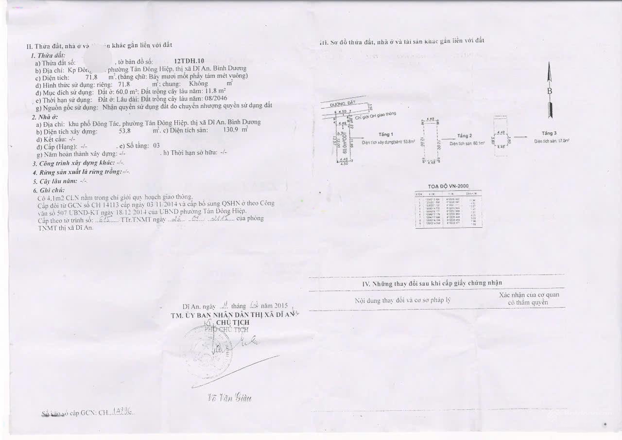 Bán nhà riêng tại Đông Tác, 4,9 tỷ, 73m2, 3PN, 2WC, Dĩ An, Bình Dương