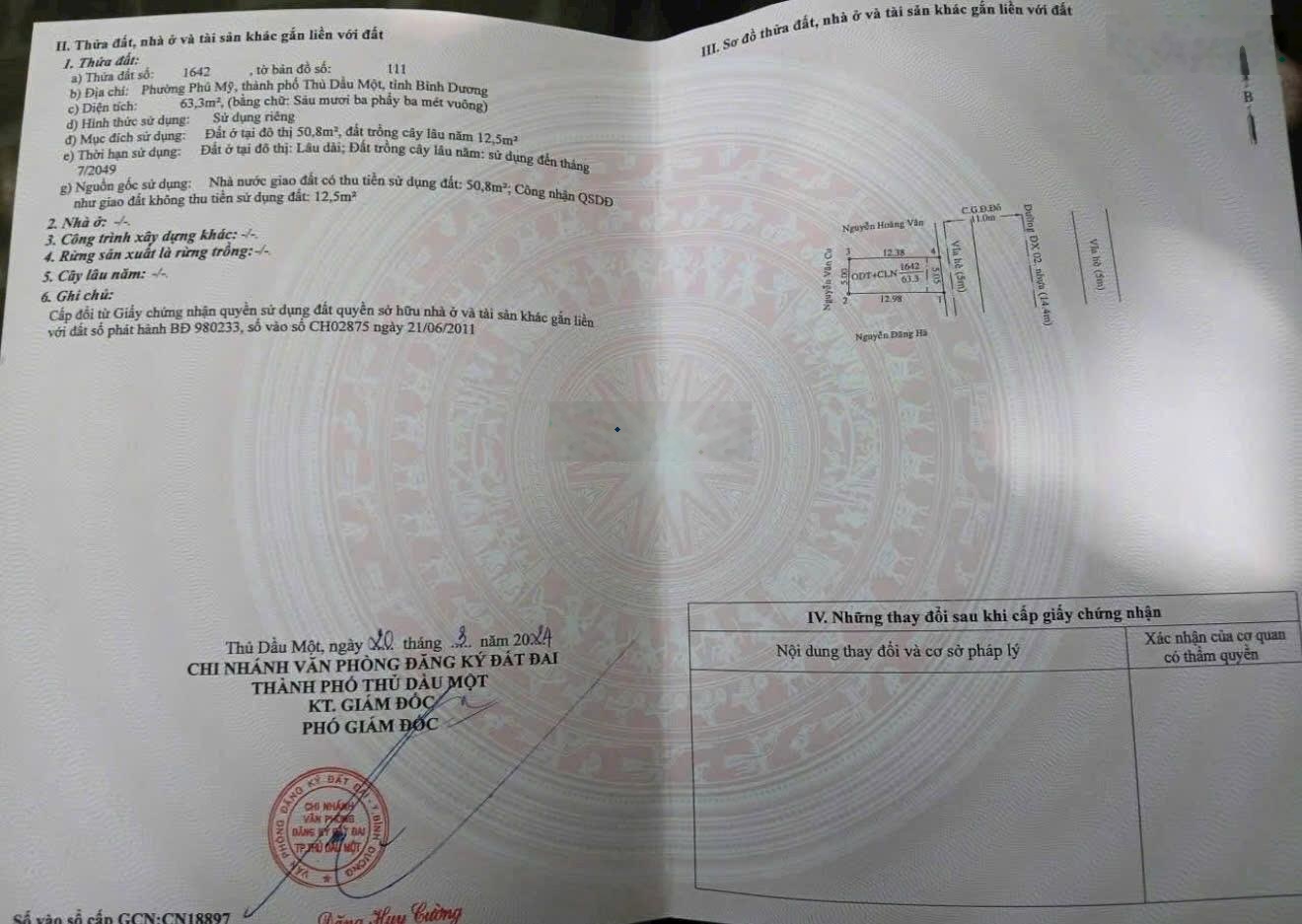 Bán đất mặt tiền DX 002 kinh doanh tốt đường nhựa 14m