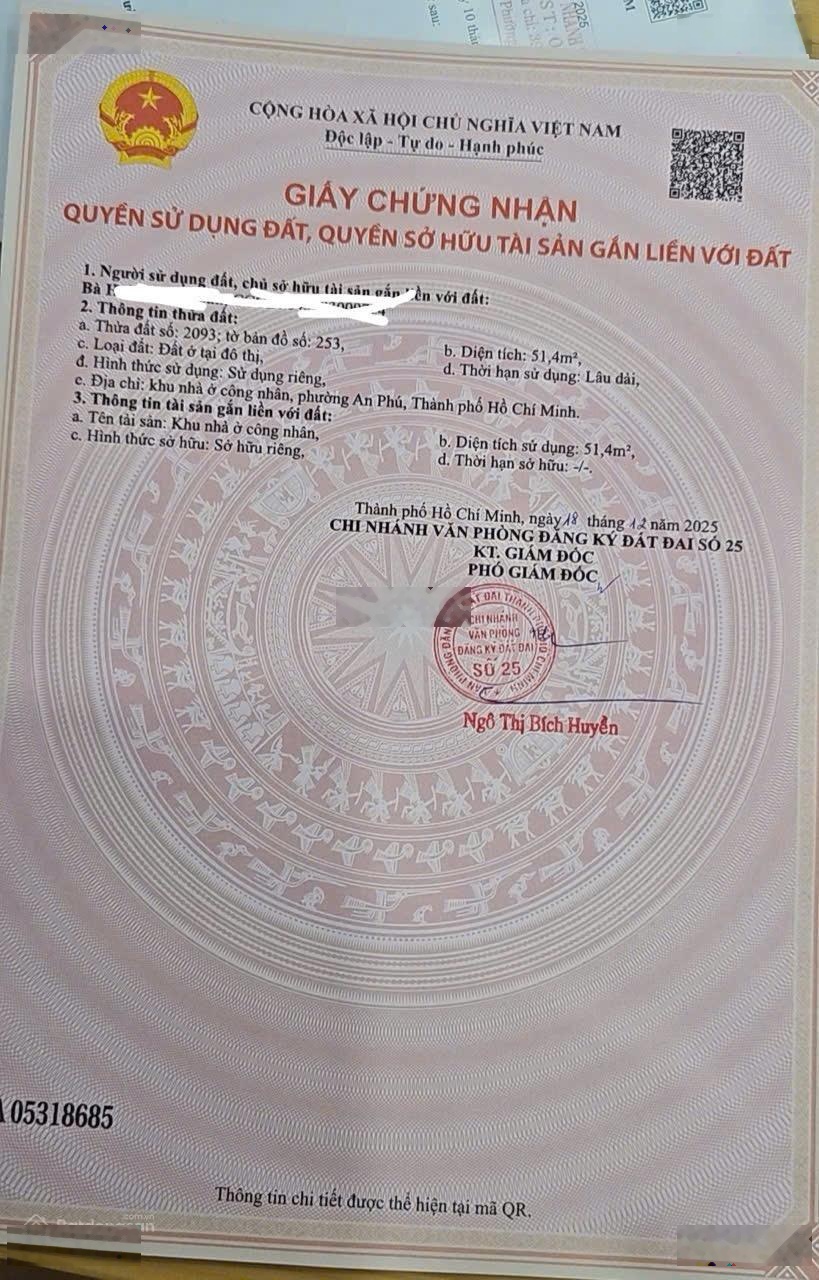 Bán Nhà riêng tại An Phú, 2,5 tỷ, 51,4m2, hàng hiếm tại giá tốt