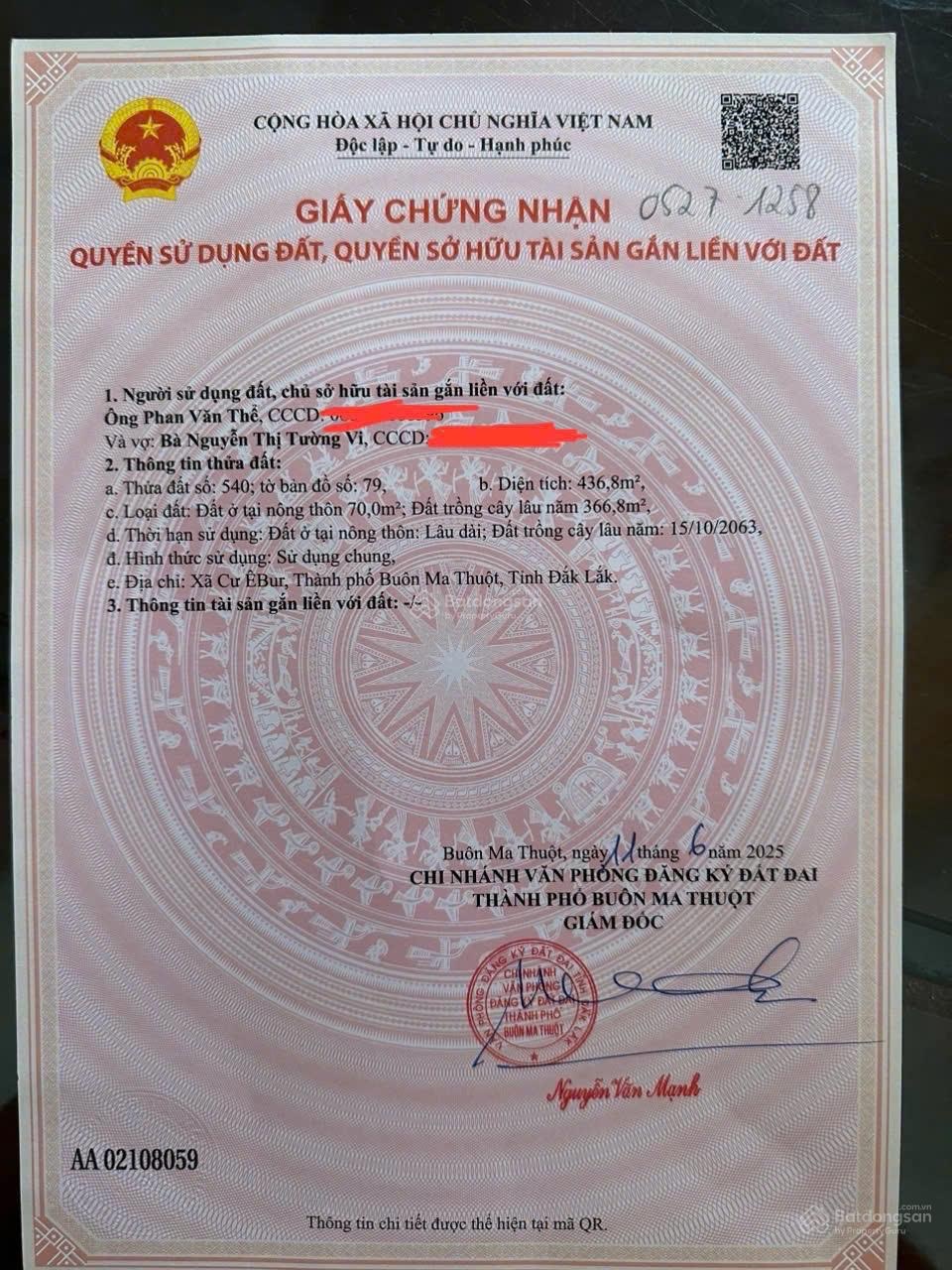 Bán đất đẹp tại đường B5, xã Cư Ebur, Buôn Ma Thuột, Đắk Lắk, 2tỷ550tr, 10x43m 70m2 thổ cư