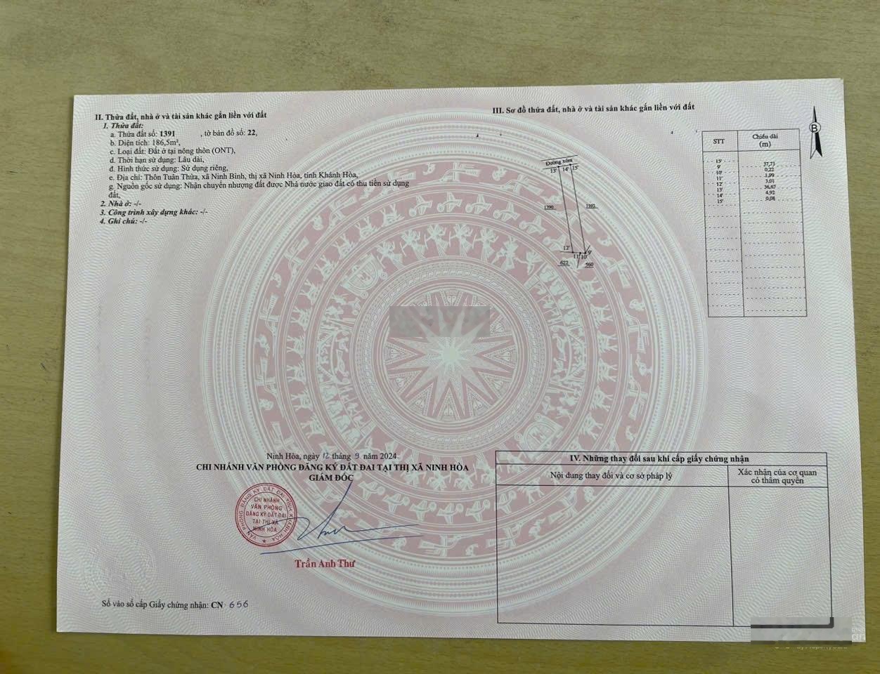 Bán đất 186m2, 880 triệu, tại Đường 2/4, Ninh Bình, Ninh Hòa, Khánh Hòa