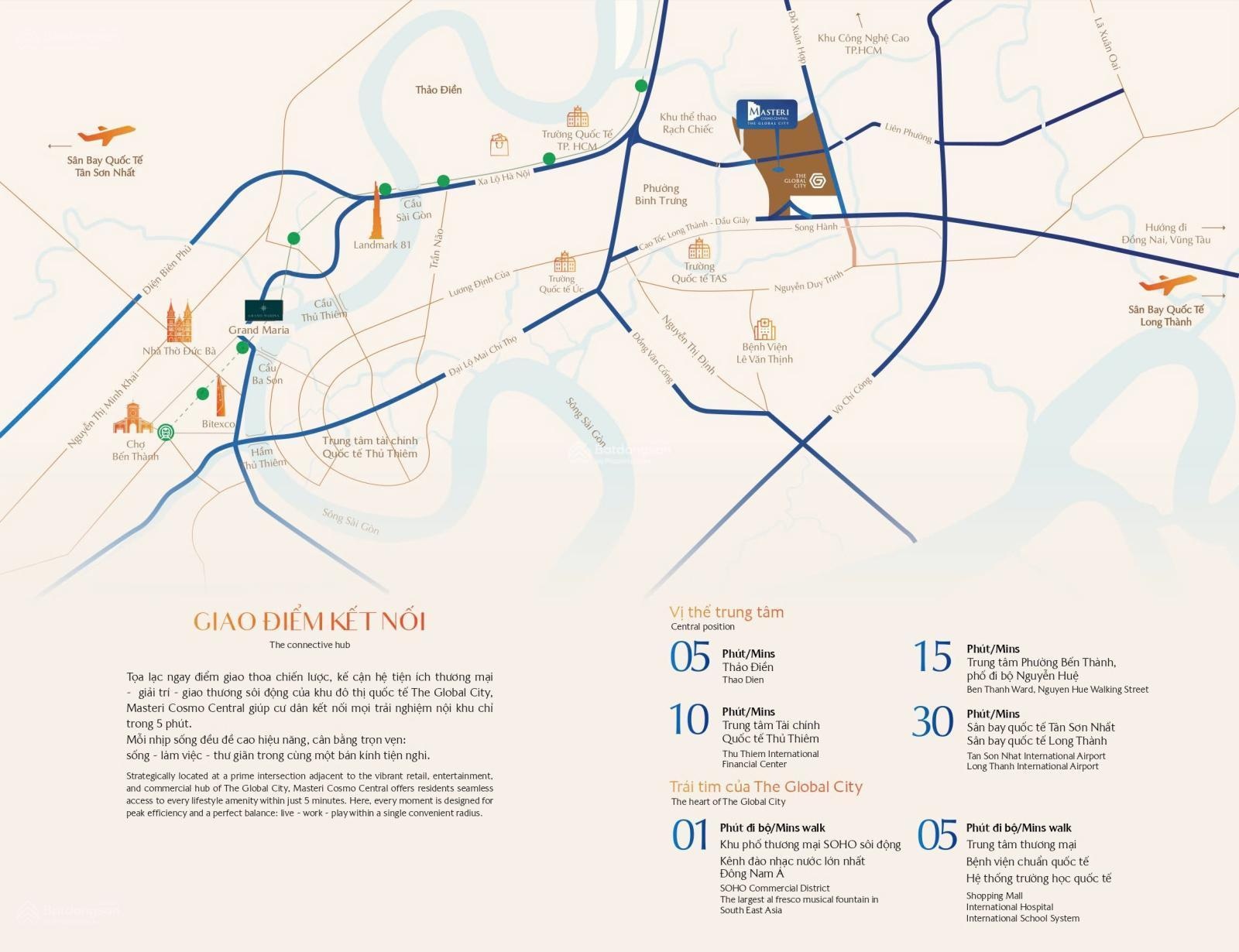 Căn 2PN tại Masteri Cosmo Central tại The Global City, chiết khấu 14%