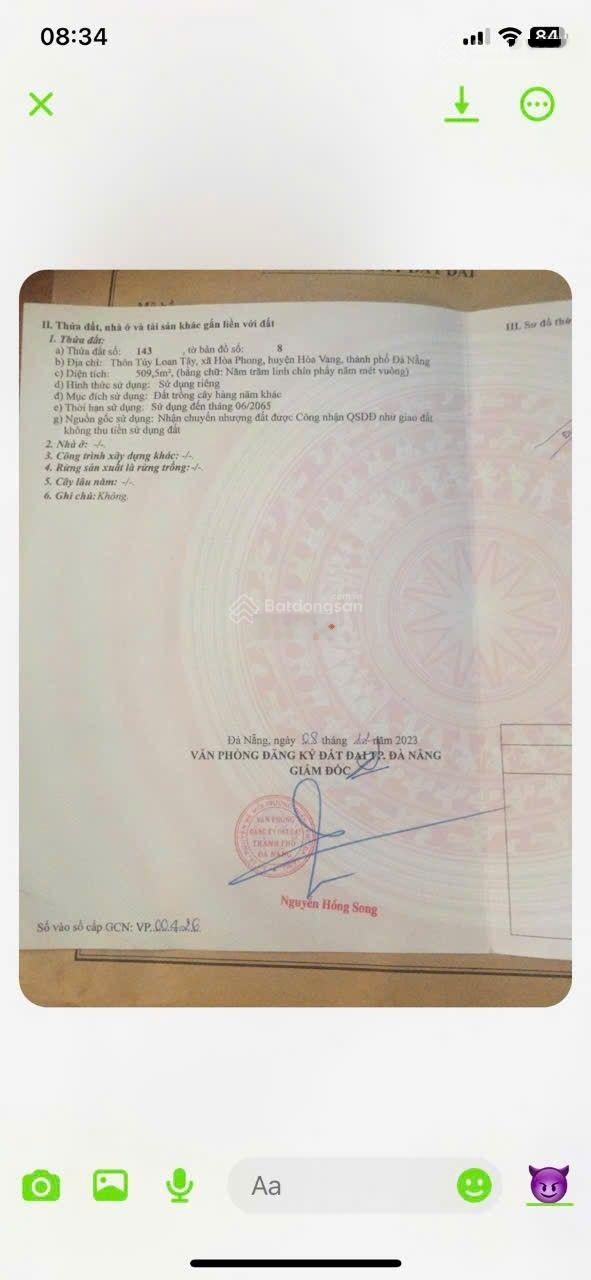 Đất ven sông Túy Loan - Hòa Vang, giá còn mềm, coi được