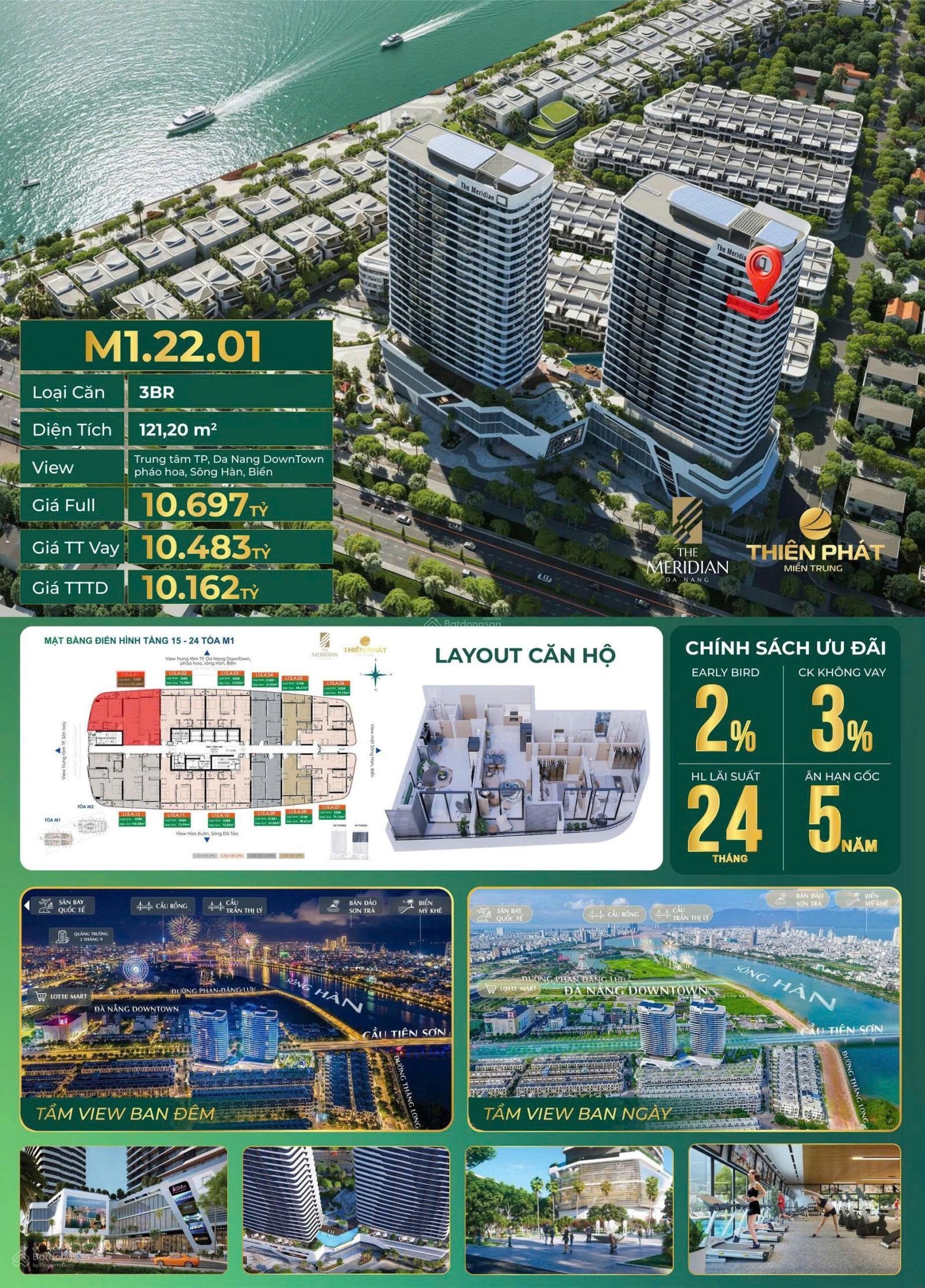 HOT Căn Hộ Đôi 3PN "The Meridian" View Sông Hàn Trực Diện Pháo Hoa Đà Nẵng