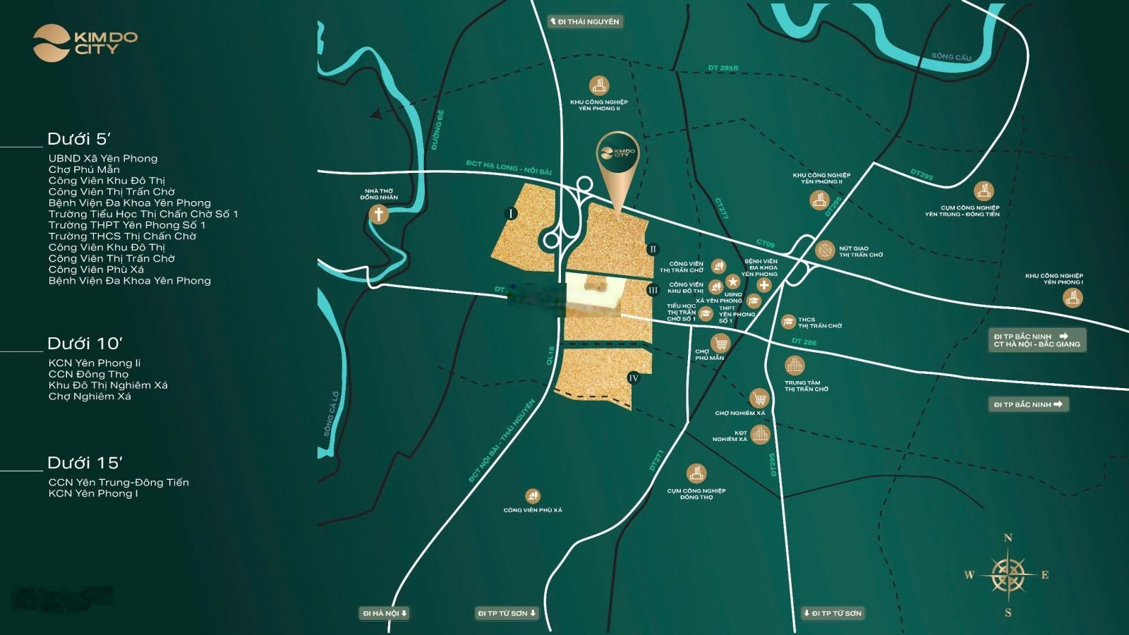 Kim Đô City, vị trí đẹp, giao thông thuận tiện, sát trục đường 286, sát đường gom nên cao tốc 18