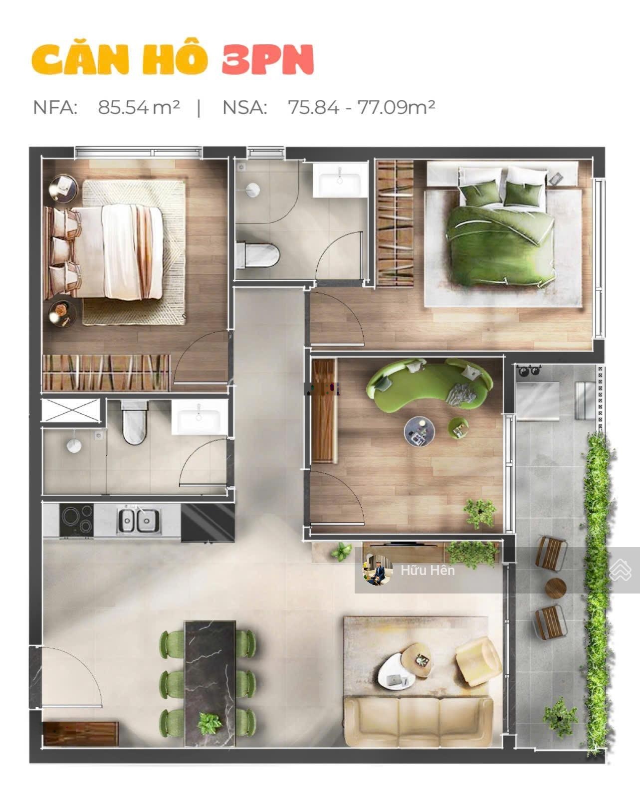 Bán căn hộ La Pura QL13 3PN | 85m² | Giá 5,7 tỷ | Tiện ích đầy đủ