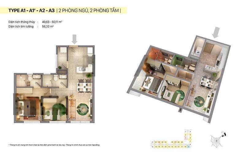 Bán căn 2PN 2WC Citi Grand tầng 10 view Landmark81 giá chỉ 3.45 tỷ