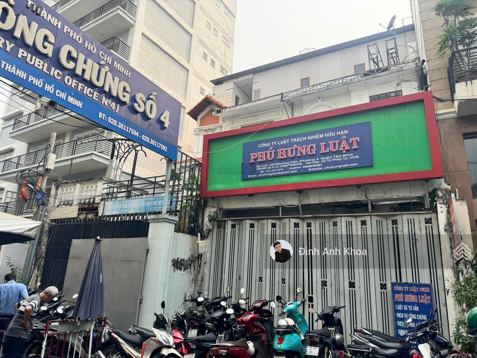 Tòa nhà giảm 2 tỷ 25/10 Hoàng Việt Tân Bình, DT 12.8m x 21.5m =267.69m2, giá 46 tỷ, thuê 100 tr