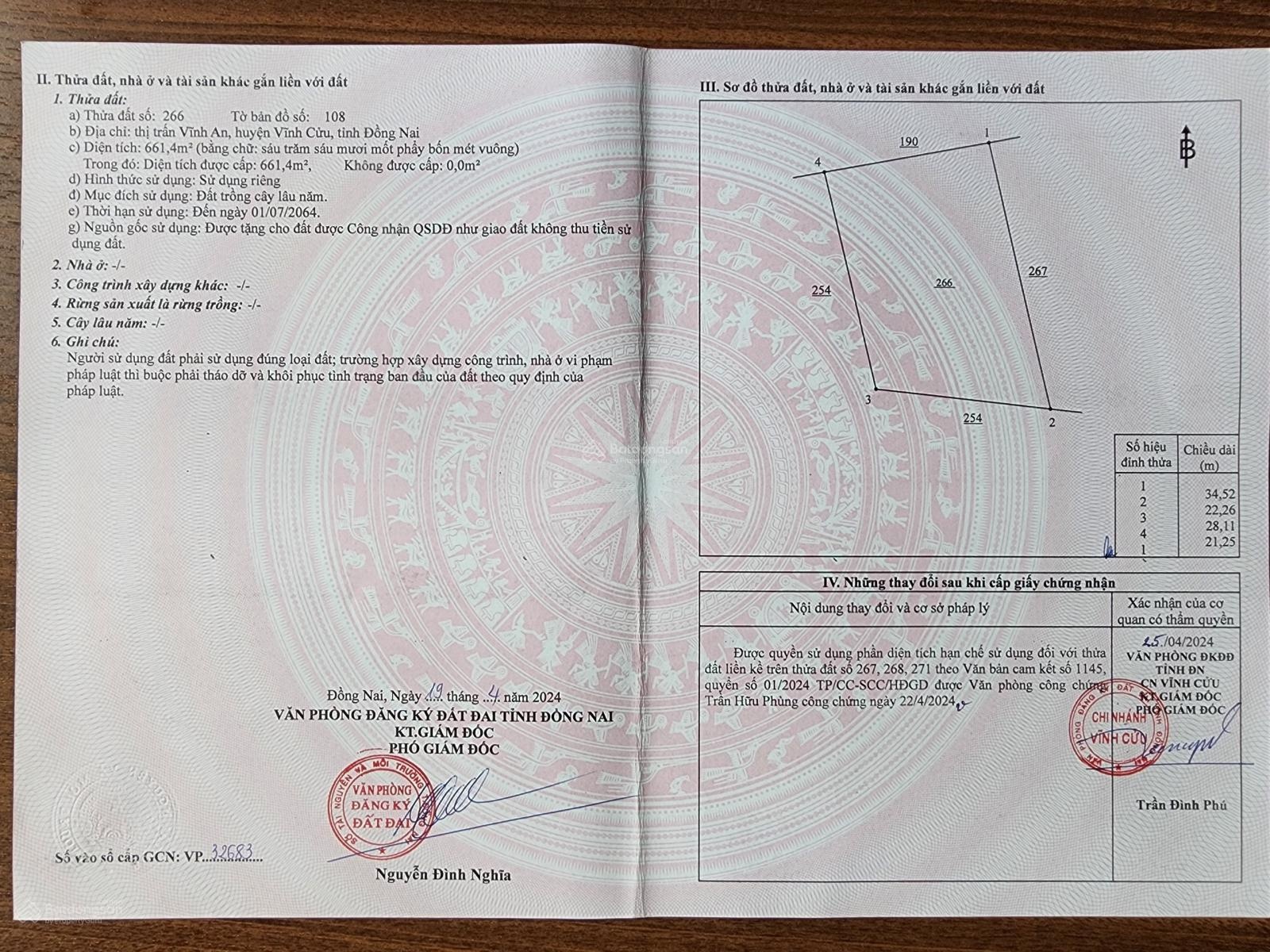 Bán đất sổ riêng giá tốt, KP7, thị trấn Vĩnh An, Vĩnh Cửu, Đồng Nai