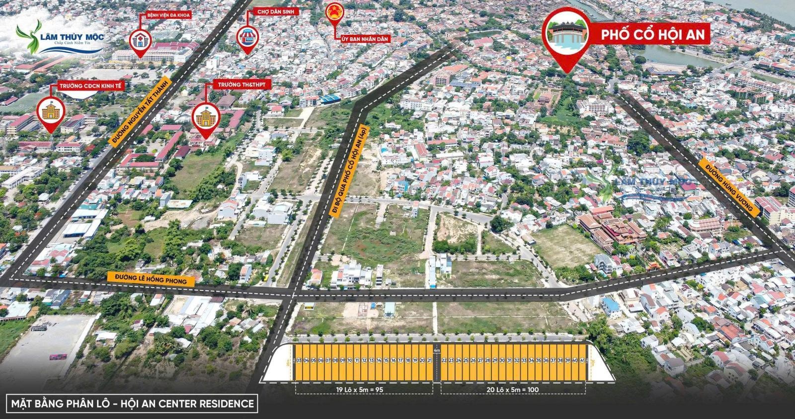 Bán đất nền Hội An Center Residence - trục 7,5m song song Lê Hồng Phong nối dài