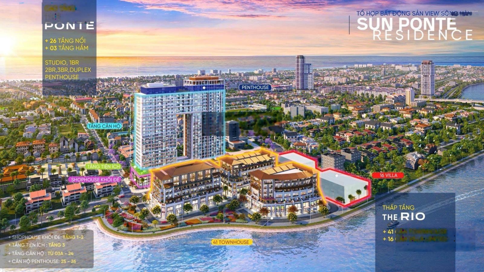 sỡ hữu cănsỡ hữu căn hộ SUN PONTE view trực diện sông hàn cầu rồng vĩnh viễn dòng tiền cho thuê cao