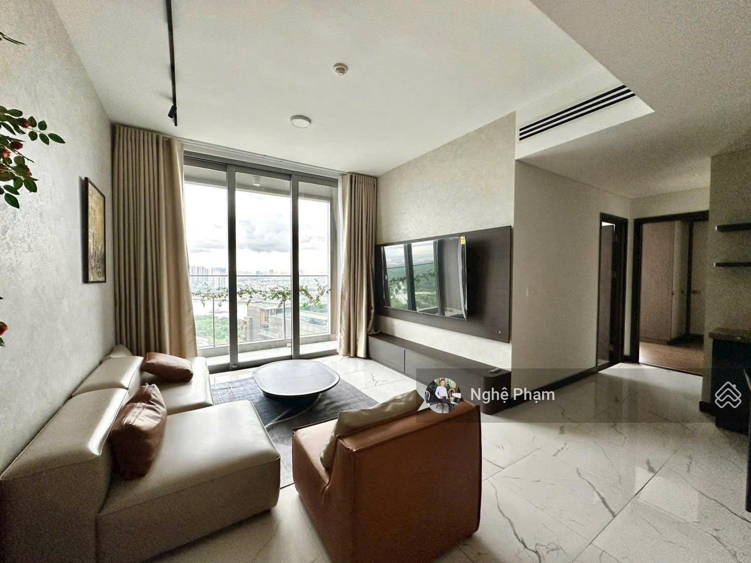 Cần cho thuê căn hộ 2PN Empire City. Căn góc view sông, view pháo hoa. Nhà đẹp phong cách hiện đại