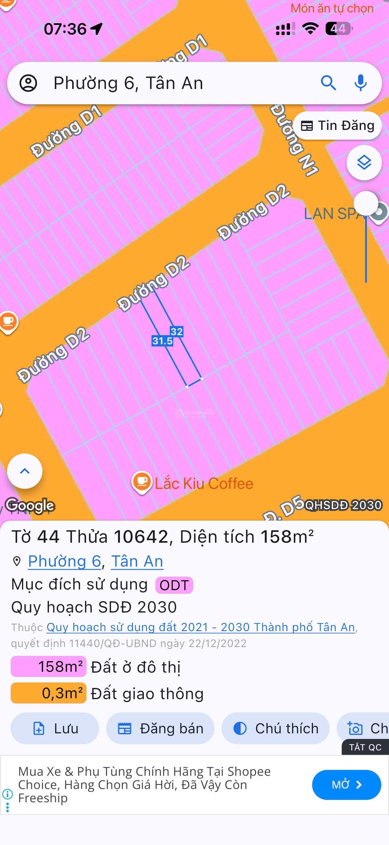 Bán đất nền Idico Tân An, 3,9 tỷ, 158,3m2, sổ sẵn sang tên công chứng trong ngày ngay Aeon Tân An