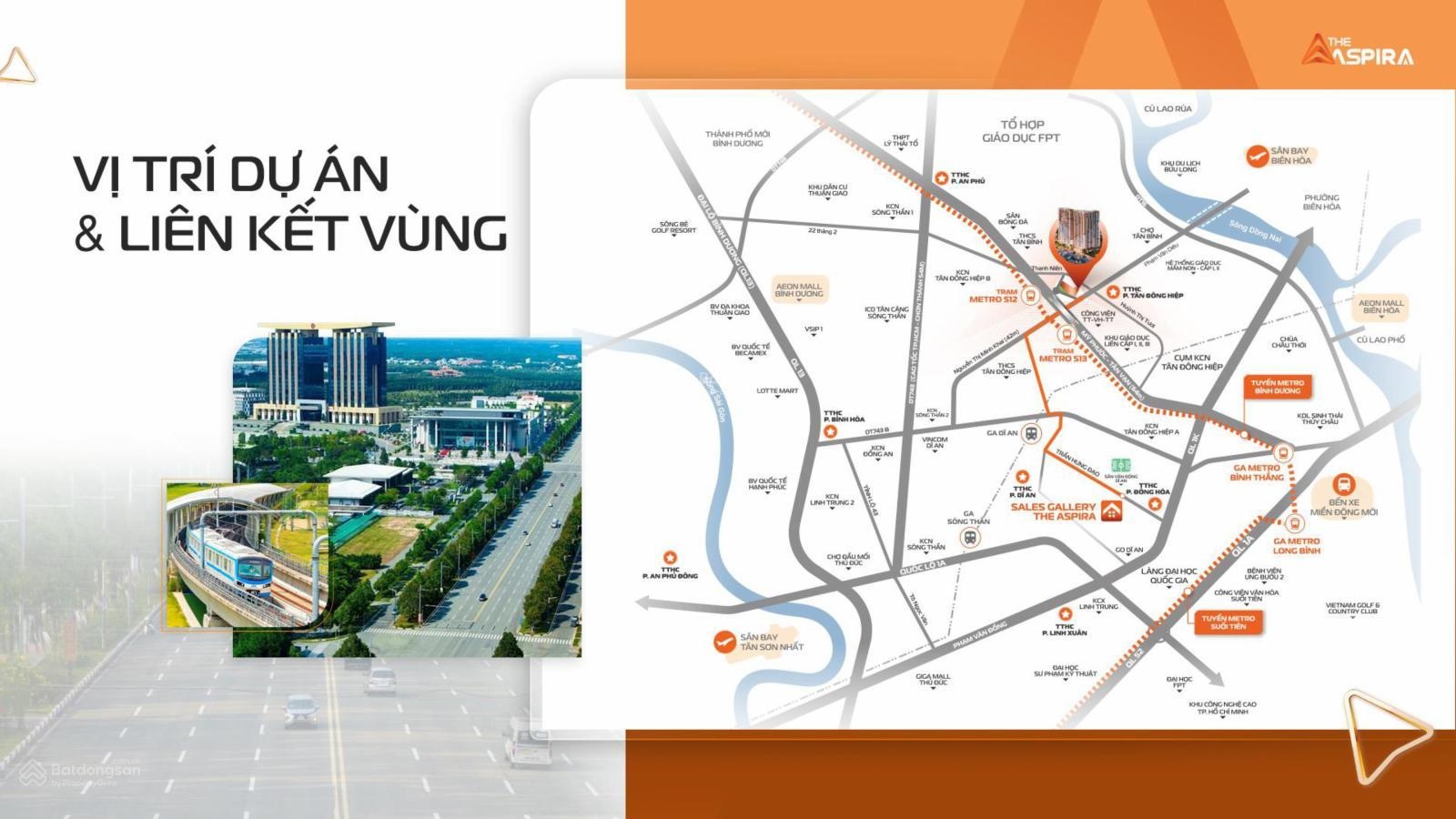 Dự án The Aspira liền kề tuyến METRO SỐ 1, Suối Tiền - Bình Dương, giá giai đoạn đầu, nhận nhà 2027