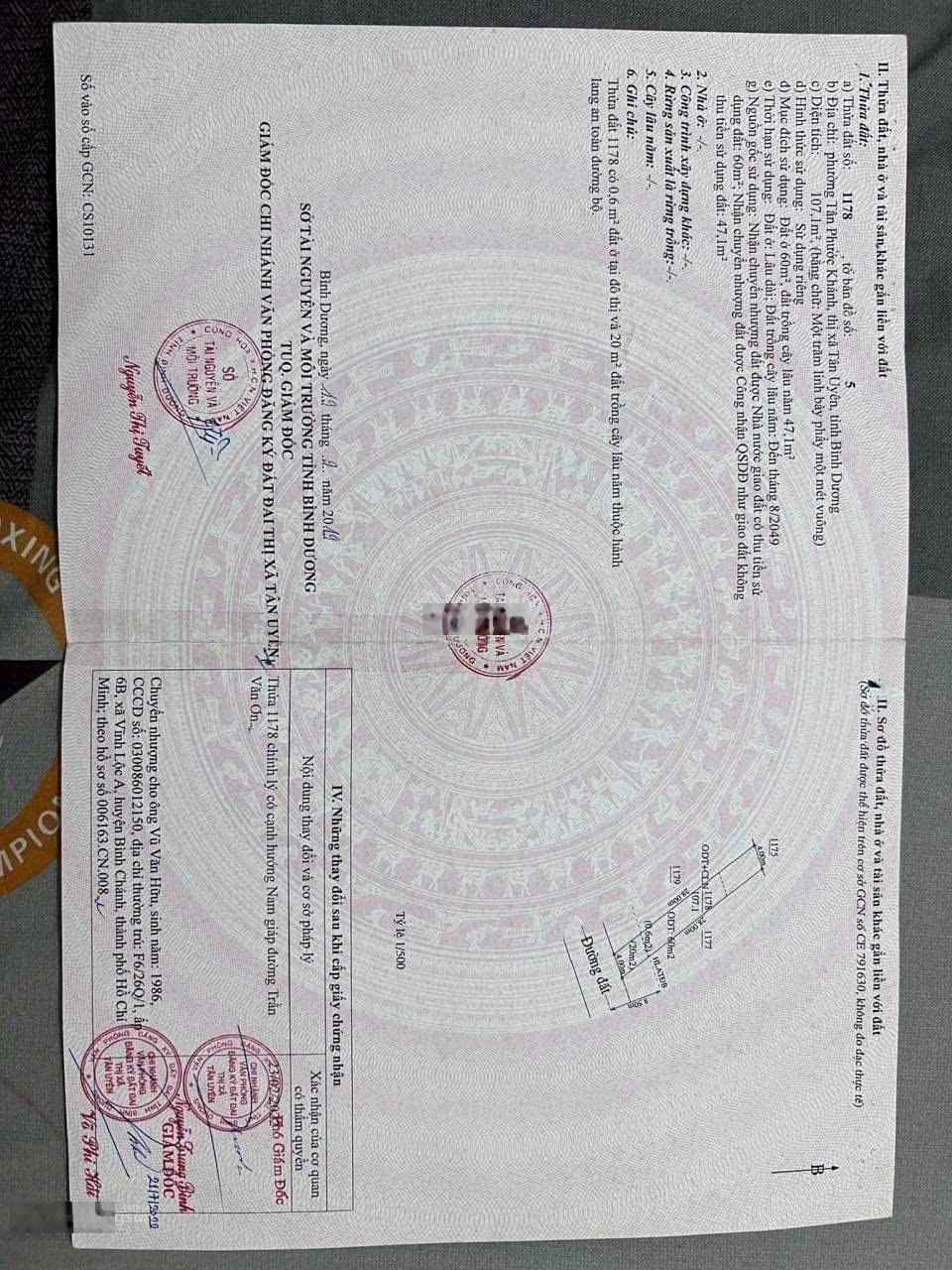 Bán nhà riêng tại Tô Vĩnh Diện, Tân Phước Khánh, Tân Uyên, Bình Dương, 4,3 tỷ, 107m2