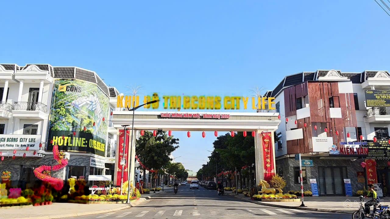 Bán Nhà phố Bcons CITY LIFE 1 trệt 2 lầu 1 áp mái Kp. Uyên Hưng, Tân Uyên, Bình Dương,