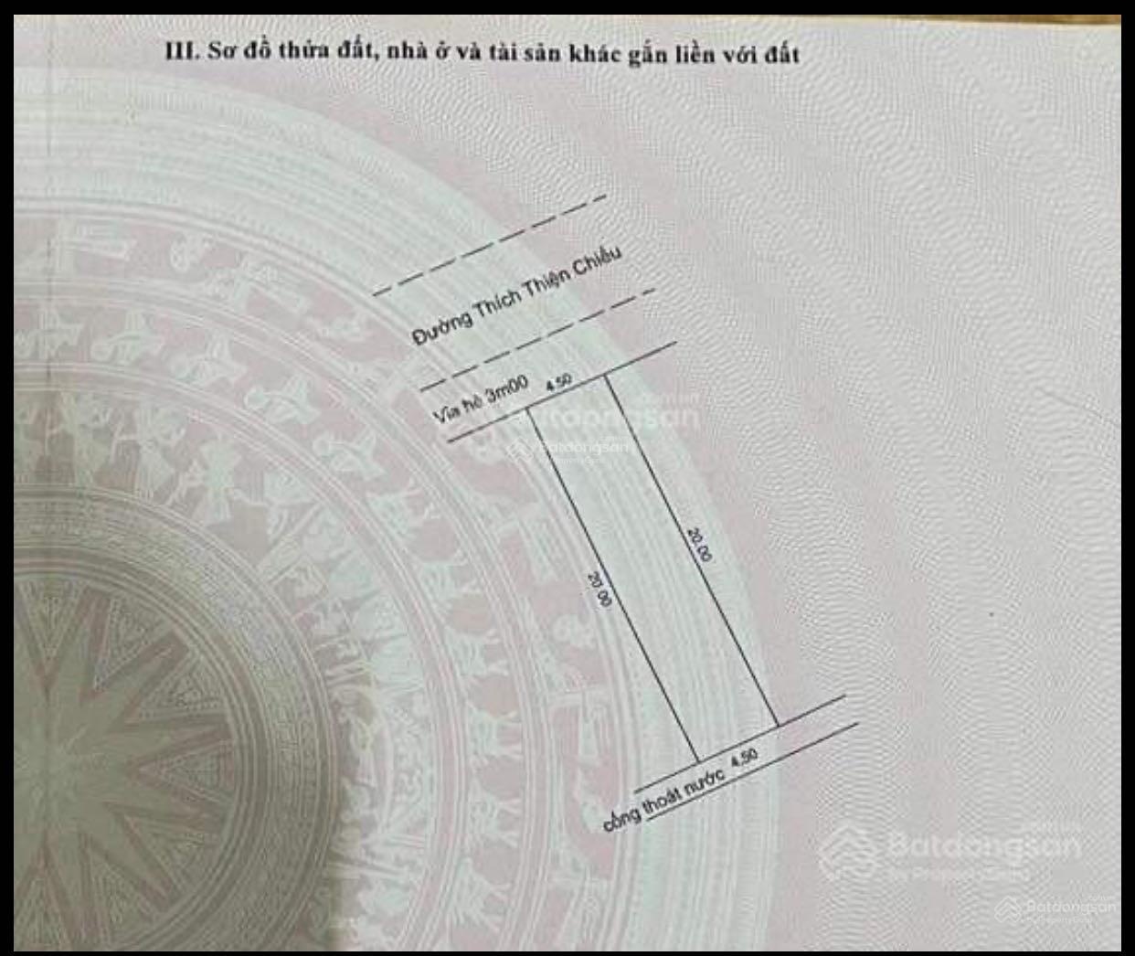 Bán đất mặt tiền đường 5m5 Thích Thiện Chiếu - DT 180m Cỏ Cả 2 Hướng