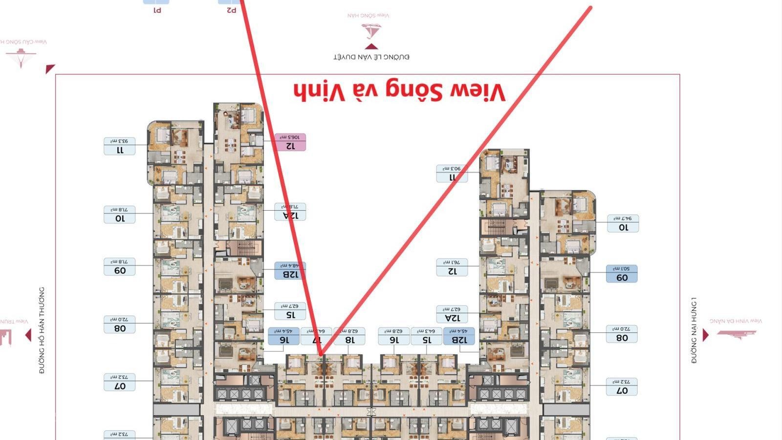 Cực hiếm - căn hộ 2PN 64m2 tầng 23 Peninsula, view trực sông Hàn, Đà Nẵng - ưu đãi