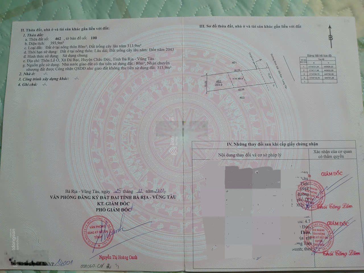 Bán đất giá tốt tại Bình Giã - Đá Bạc, 1,7 tỷ, 393.9m2 hot