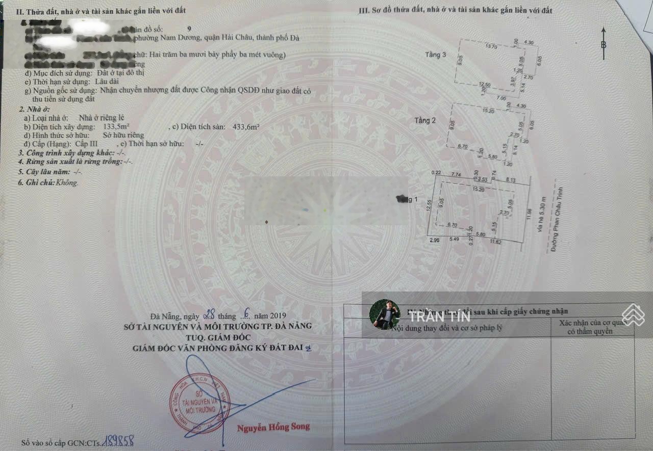 Nhà đường Phan Châu Trinh, diện tích: 240m2, hướng Nam, đường 10.5m, giá: 51 tỷ