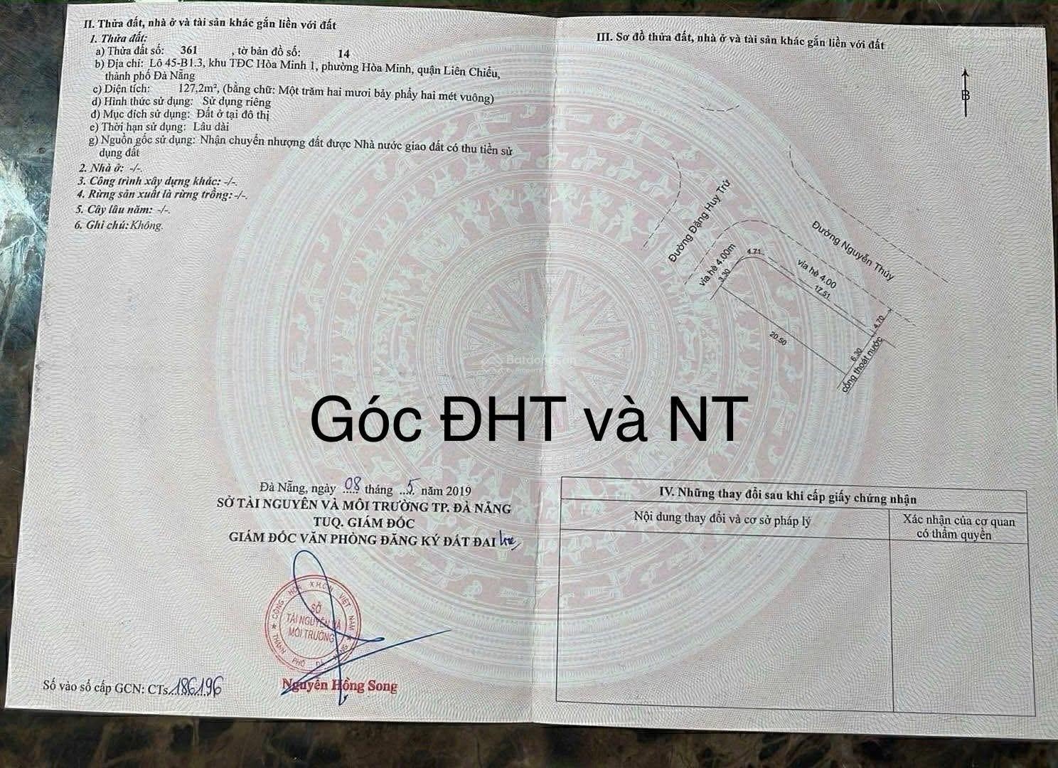 Lô góc ngã tư 2 đường 7.5m thông biển vị trí đẹp