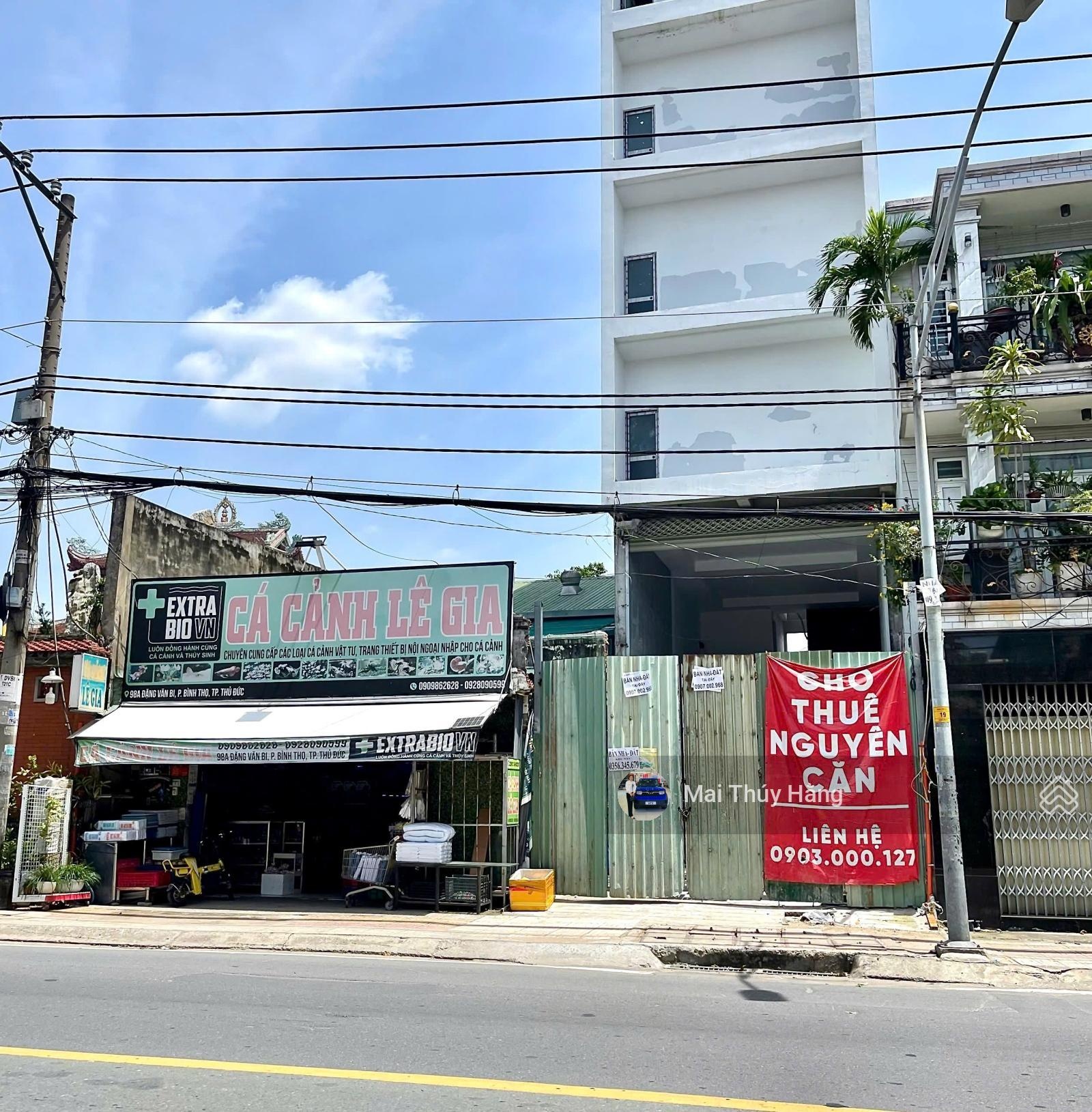 Gần ga Thủ Đức, mặt tiền Đặng Văn Bi ngang 5.5m, không lộ giới - xây được hầm + 7 tầng