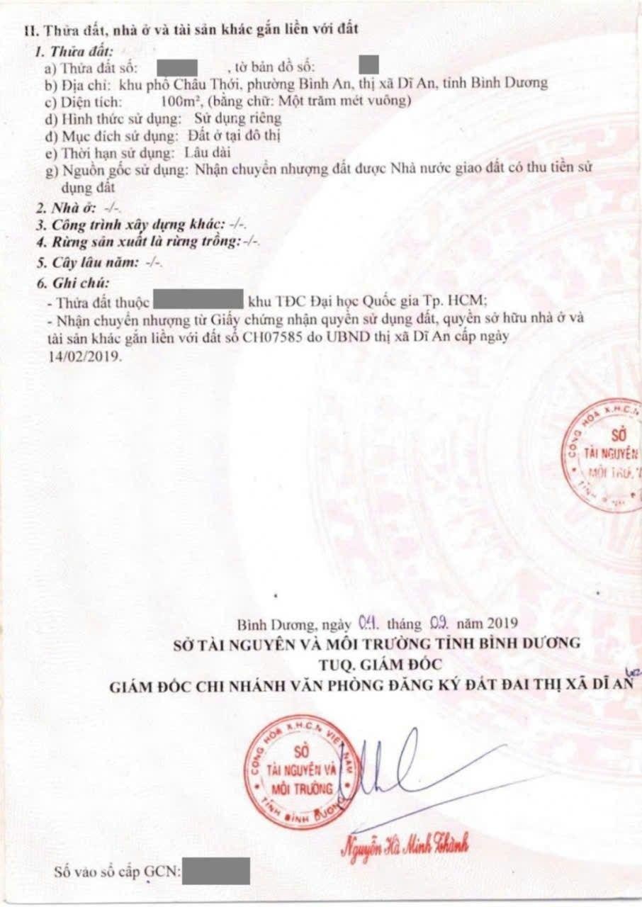 Đất đẹp KDC Châu Thới, phường Bình An, TP Dĩ An.