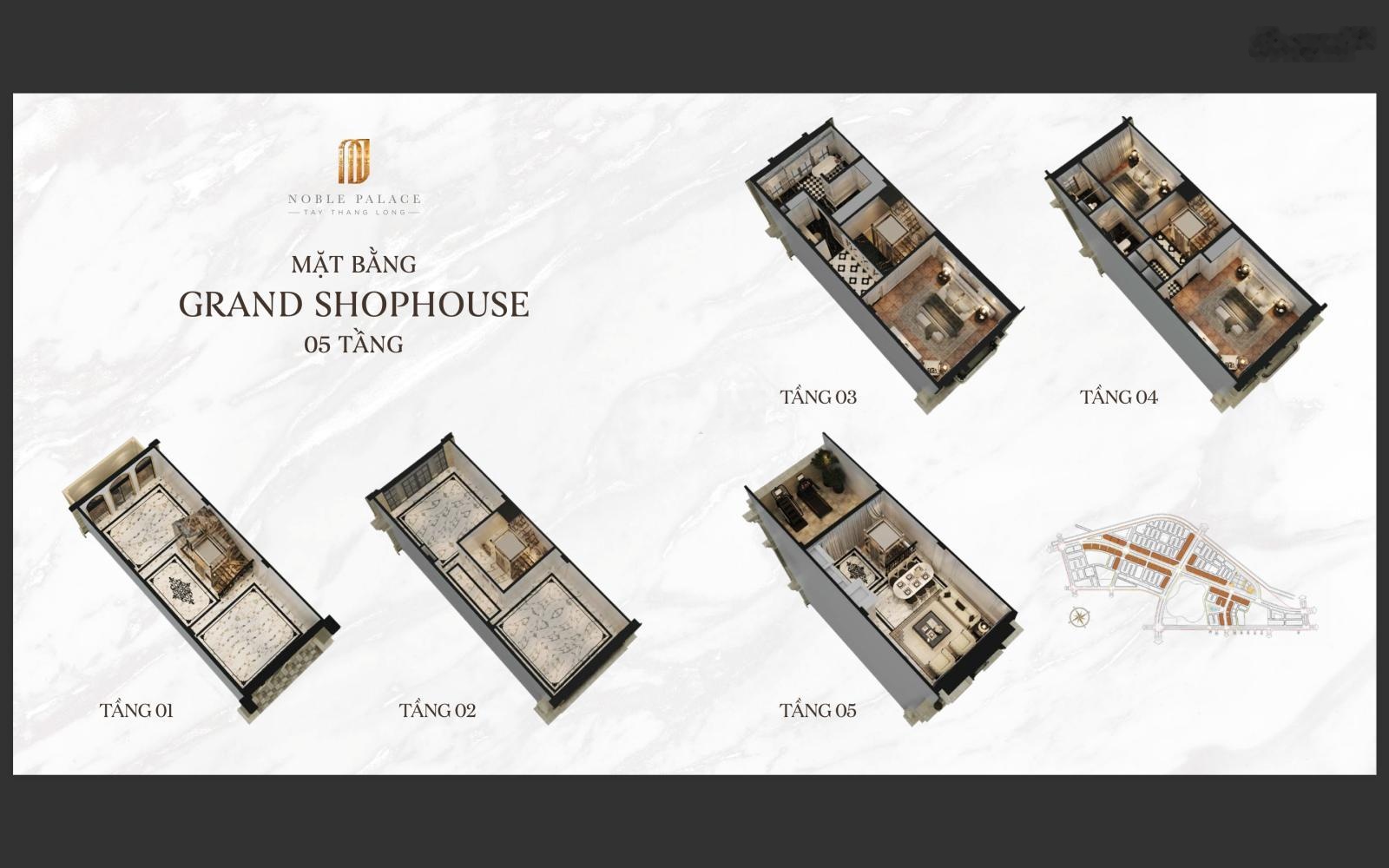 Căn liền kề 62,5m² xây 5 tầng giá 14 tỷ cạnh trường học, công viên trục thông Noble Tây Thăng Long