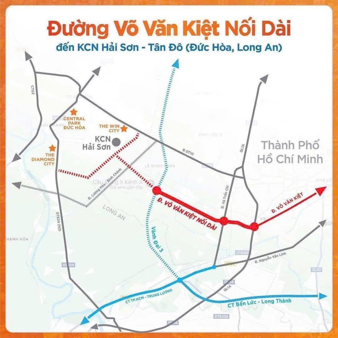 Đất KDC Quốc linh Diamond , TT Đức Hòa, DT 90m2, sổ hồng riêng, chủ bán lô A2 - 23, chốt 1tỷ400 tr