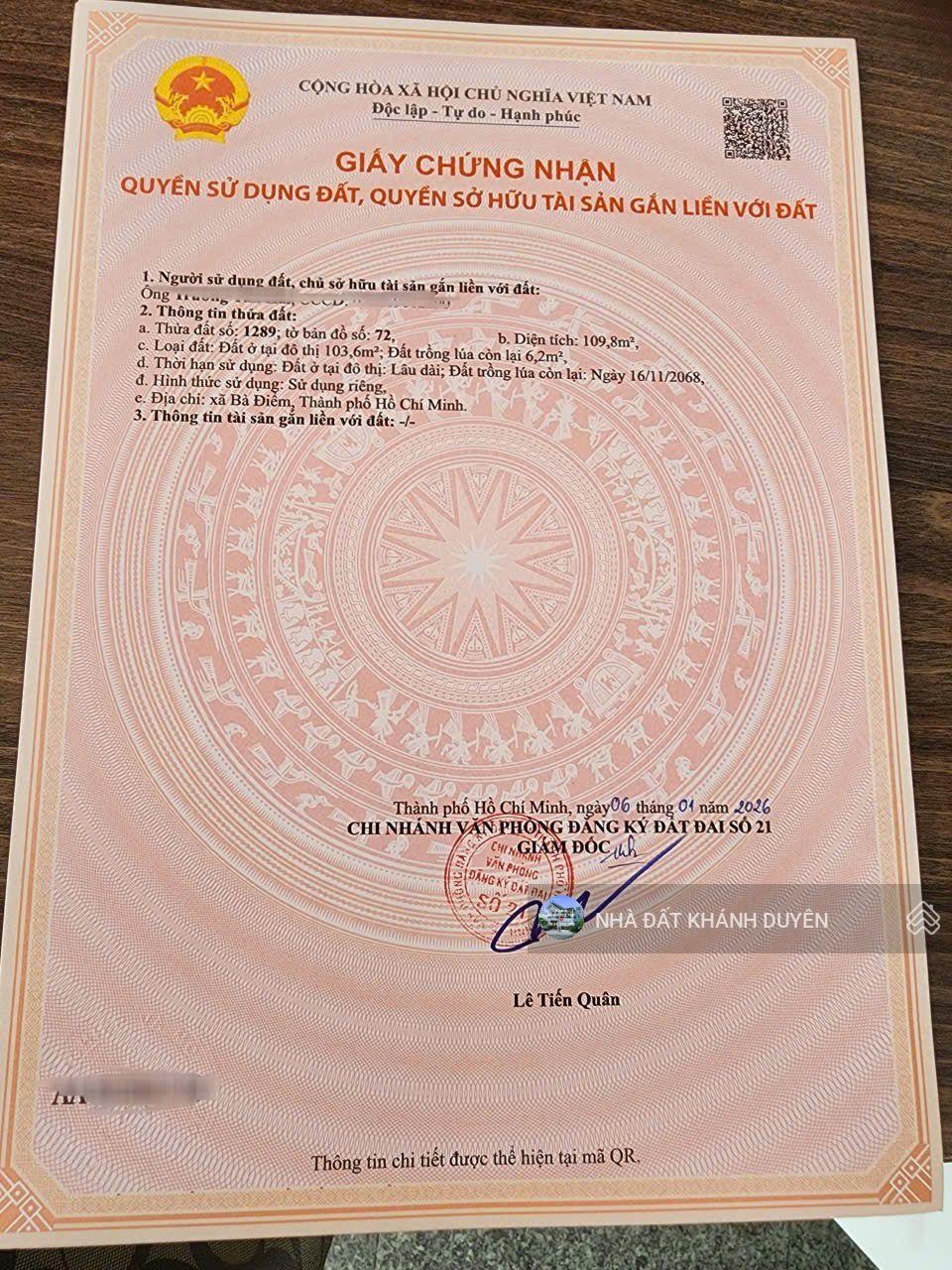 Đất 5 x 21m mặt tiền đường XTT4, gần trường tiểu học Bùi Văn Ngữ, xã Bà Điểm