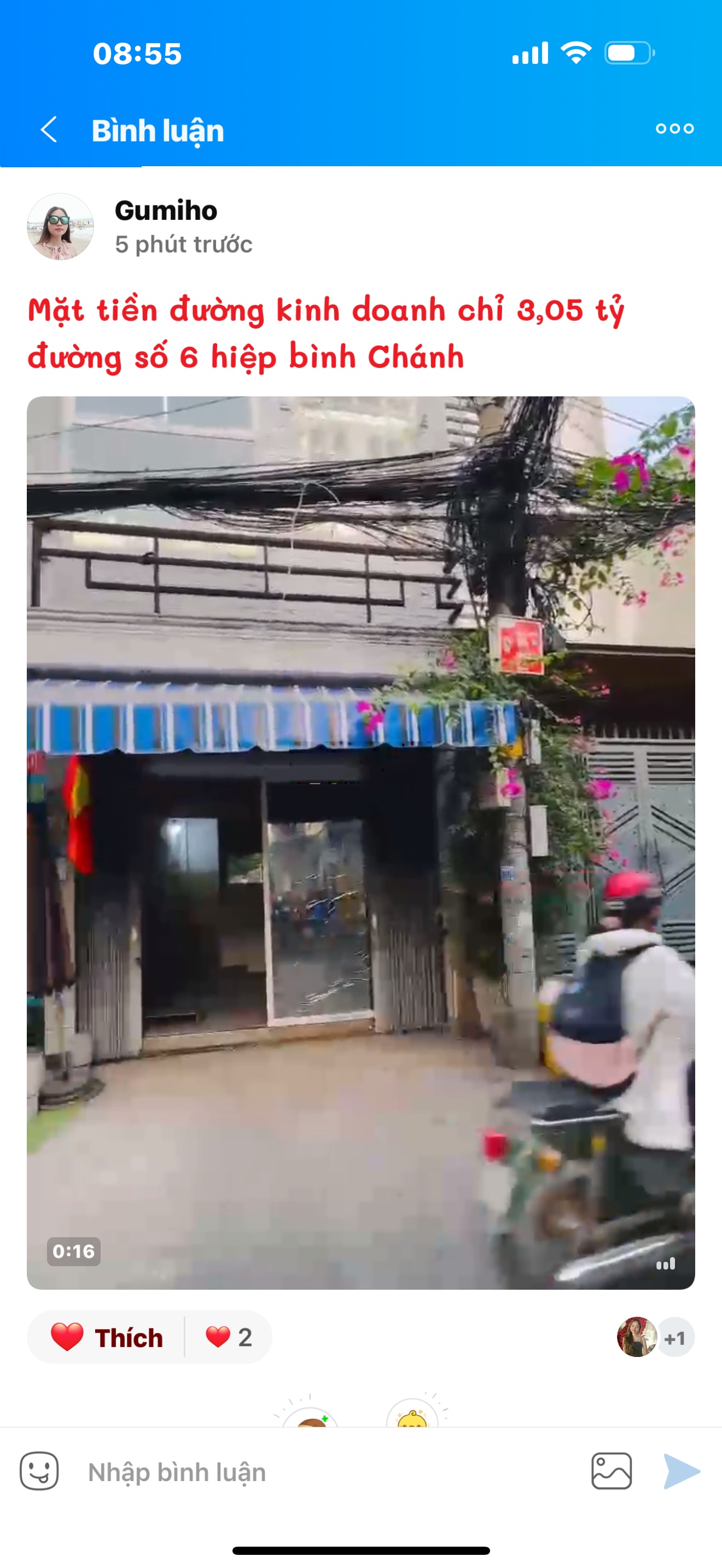 3,05 tỷ Nhà Mặt tiền đường kinh doanh chỉ 3,05 tỷ đường số 6 hiệp bình Chánh đường 8 m kinh doanh