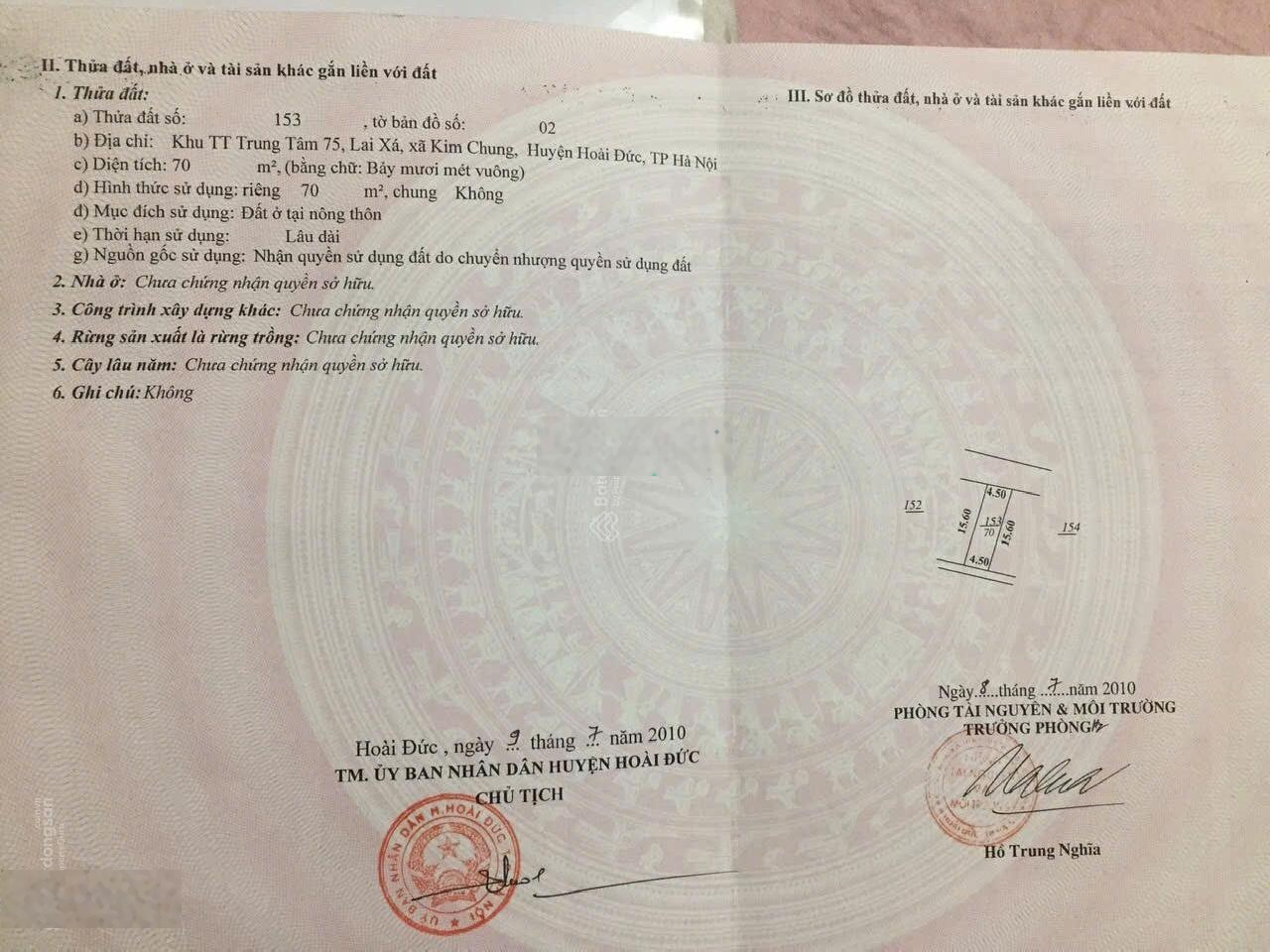 Chủ cần tiền bán gấp đất phân lô quận đội Lai Xá. Diện tích 70m2 mặt tiền 4,5m đường 2 ô tô tránh