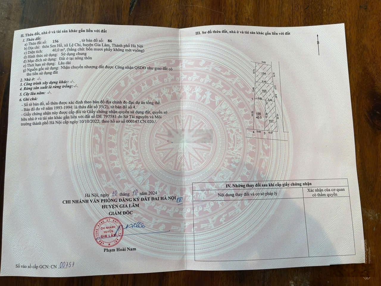 Cần bán 40 m2 đất Sen Hồ - Lệ Chi, đường 2 ô tô tránh, giá 3.25 tỷ, LH 0985865658