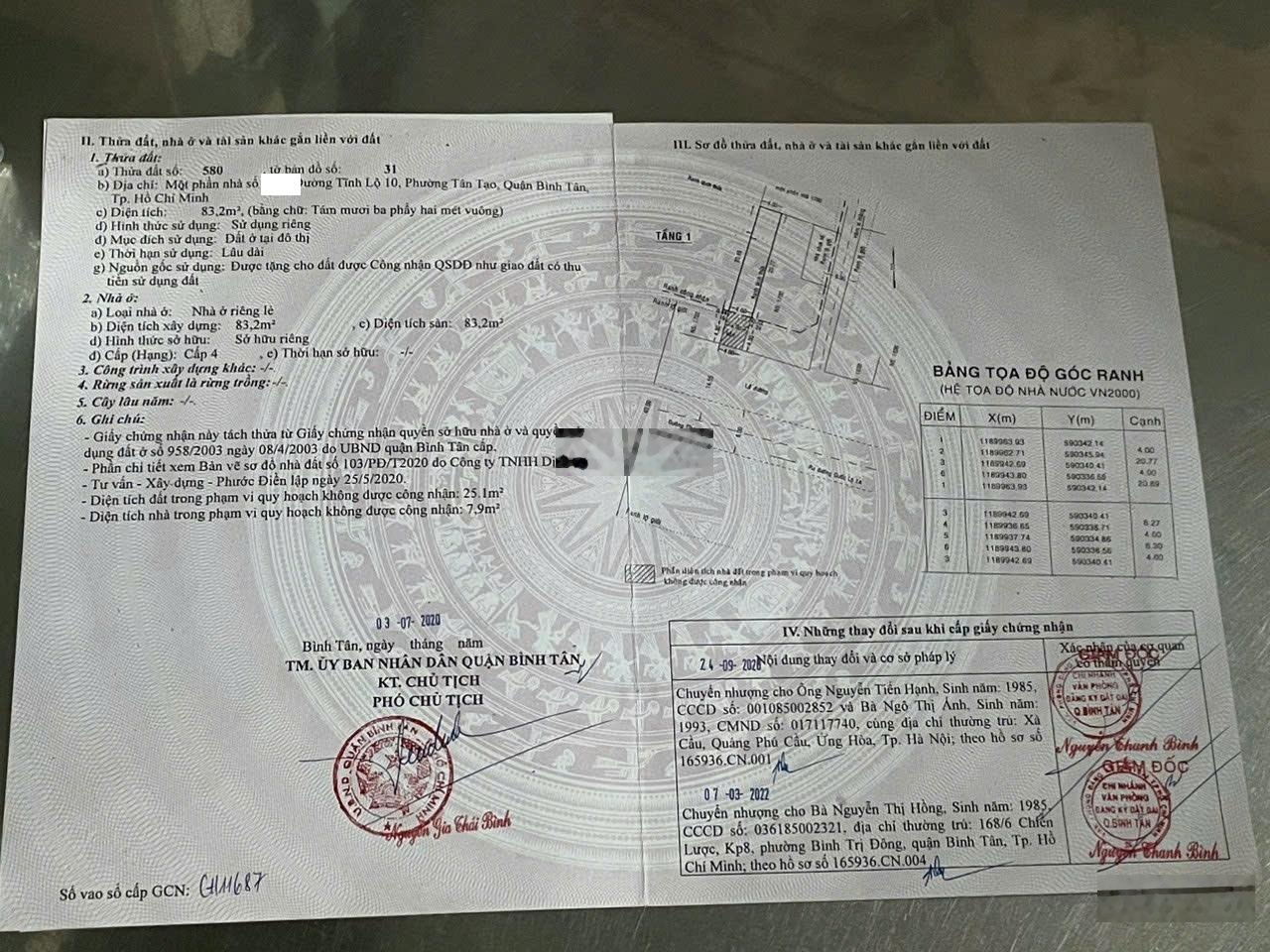 Bán nhà MT Tỉnh Lộ 10, P. Tân Tạo, Q.BT giá 9.9 tỷ