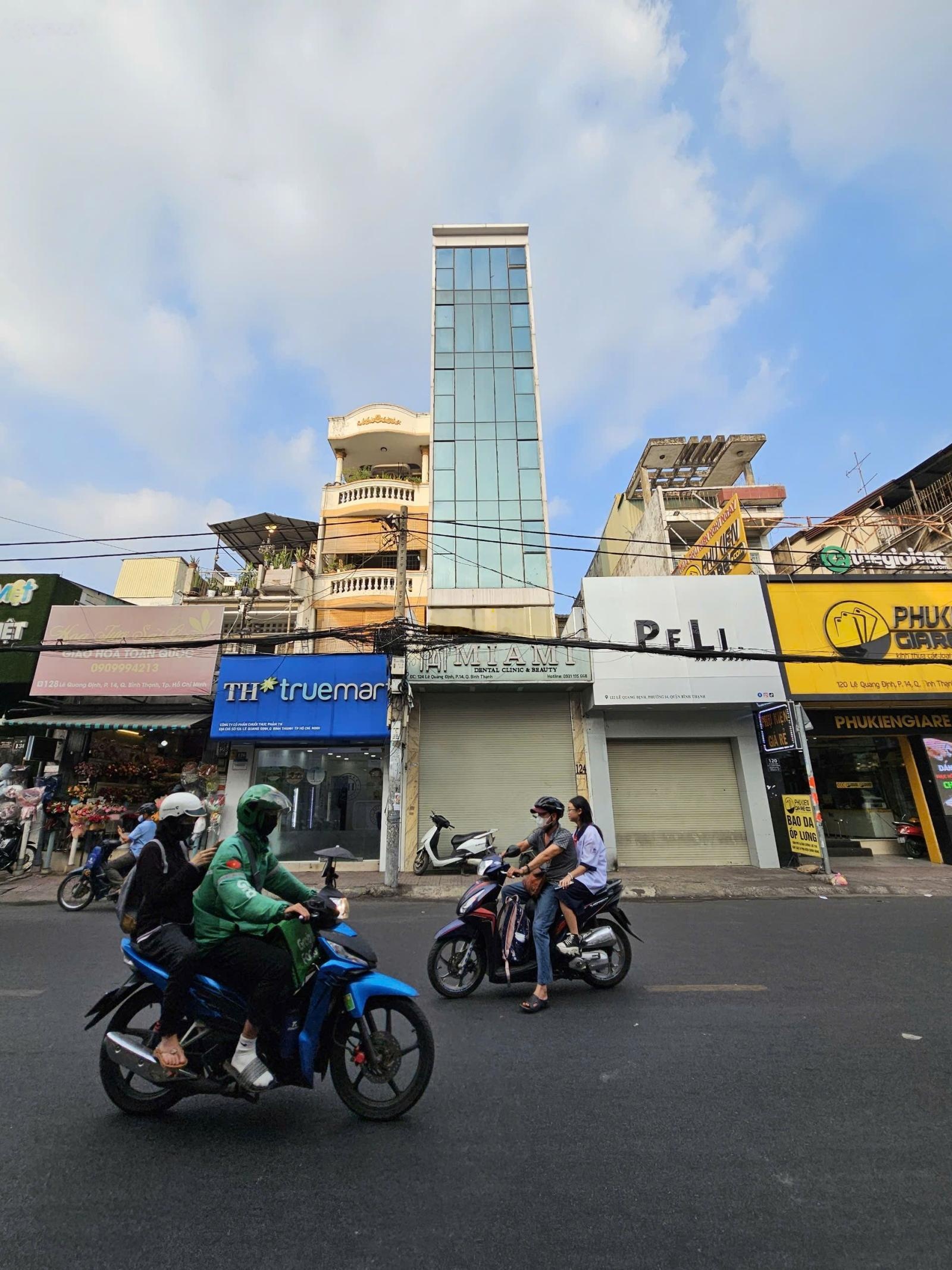 Chính chủ cho thuê nhà mặt tiền 124 Lê Quang Định, Q. BT, 4x22m, hầm trệt lửng 5 lầu, 0908140491