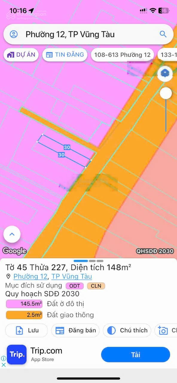 Bán Đất 148m2, shr thổ cư, tại Đường Phước Thắng, Phường 12, Vũng Tàu