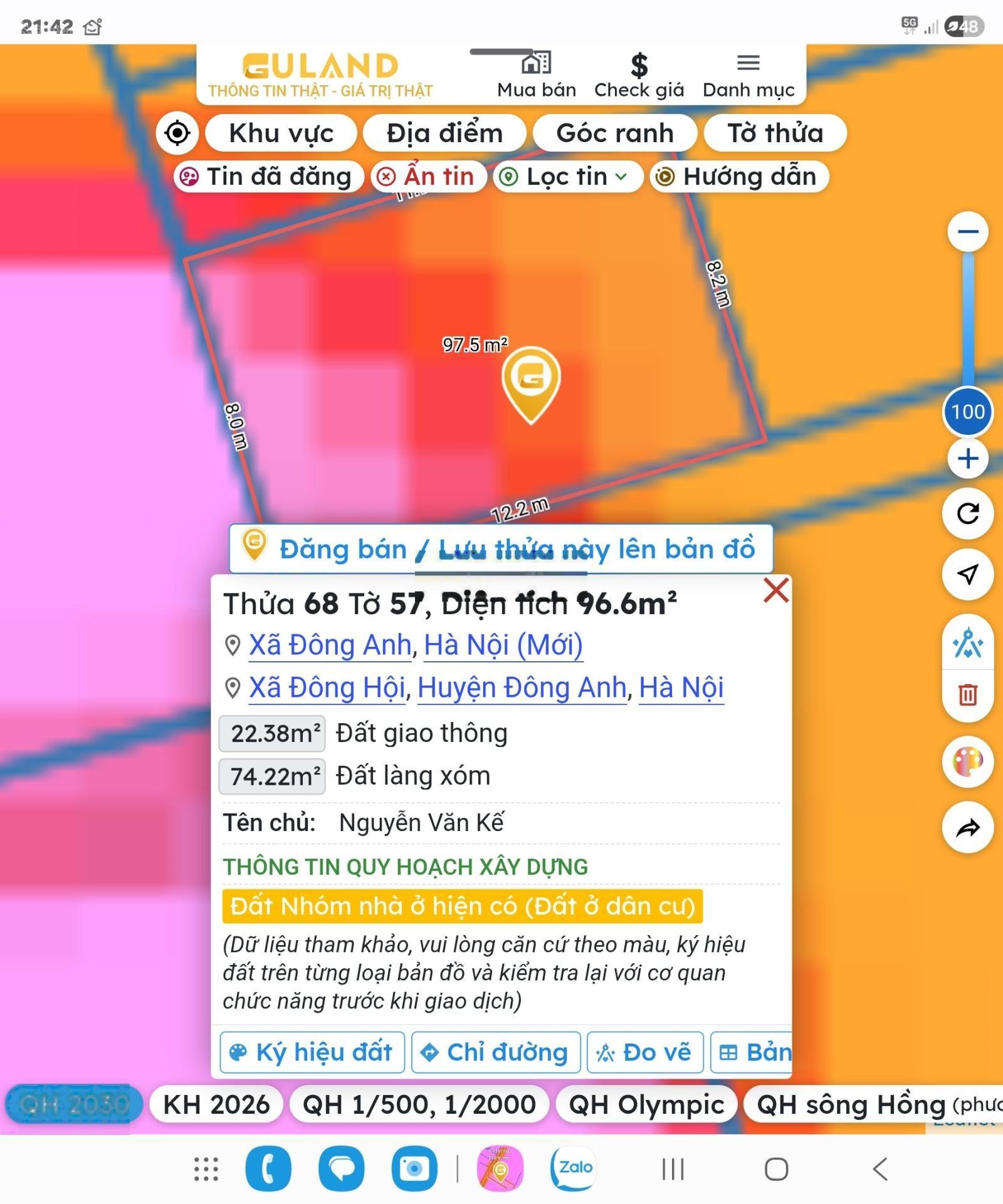 Bán Đất Đông Ngàn, Đông Anh, Hà Nội, 70 triệu / m2, 97 m2, pháp lý đang chờ sổ , đã có trích lục