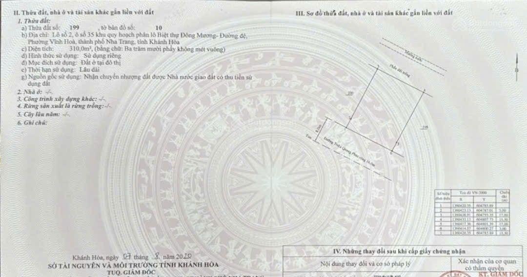 48tr/m2- Bán Lô đất xây biệt thự 310m2 đường Triệu Quang Phục- Vĩnh Hòa- Nha Trang