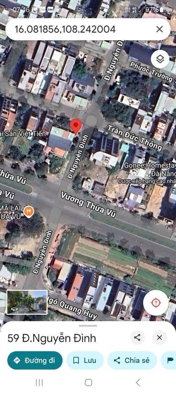 Bán lô đất MT Nguyễn Đình sát Vương Thừa Vũ, DT 80m2 ngang 5m