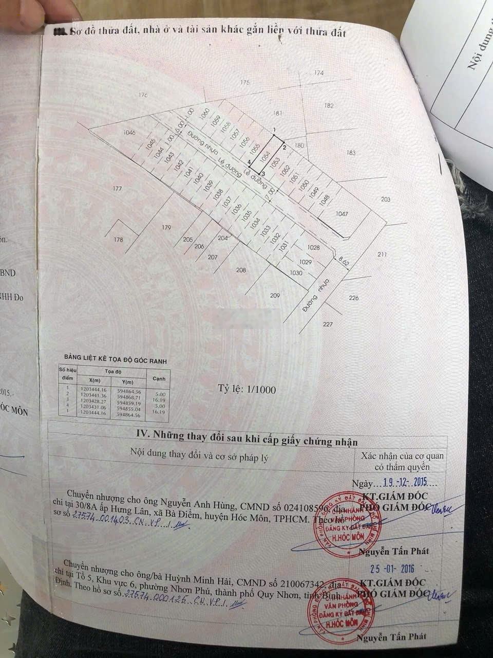 Bán lô đất đường Thới Tam Thôn 6. Hẻm trước nhà 8m. Dân cư đông. LH: 0832369628