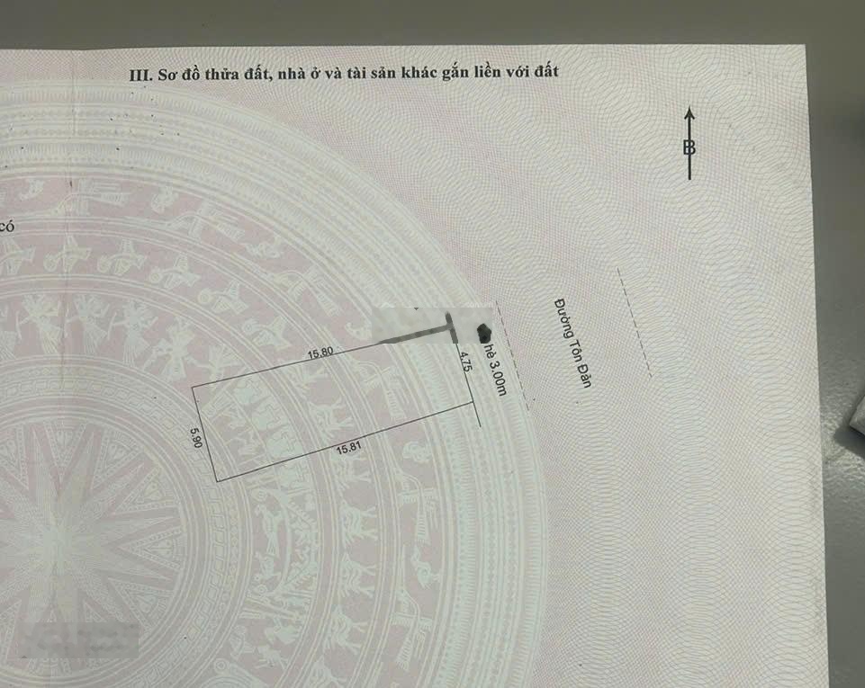 Chính chủ cần tiền bán gấp đất mặt tiền - 408 Tôn Đản - Nở hậu, vỉa hè rộng, khu mua bán sầm uất
