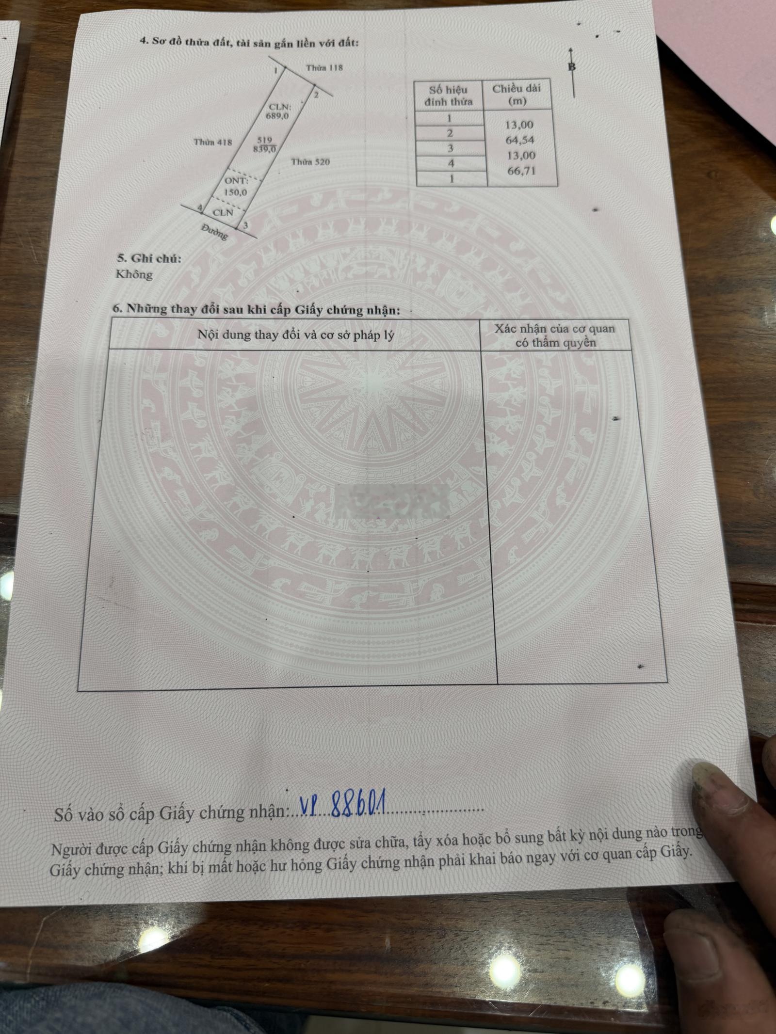 Chính chủ em Vinh cần bán thổ đất cơ hội đầu cơ tốt, 150m2 thổ cư mặt tiền 13m sẵn sổ. Alo 09865681