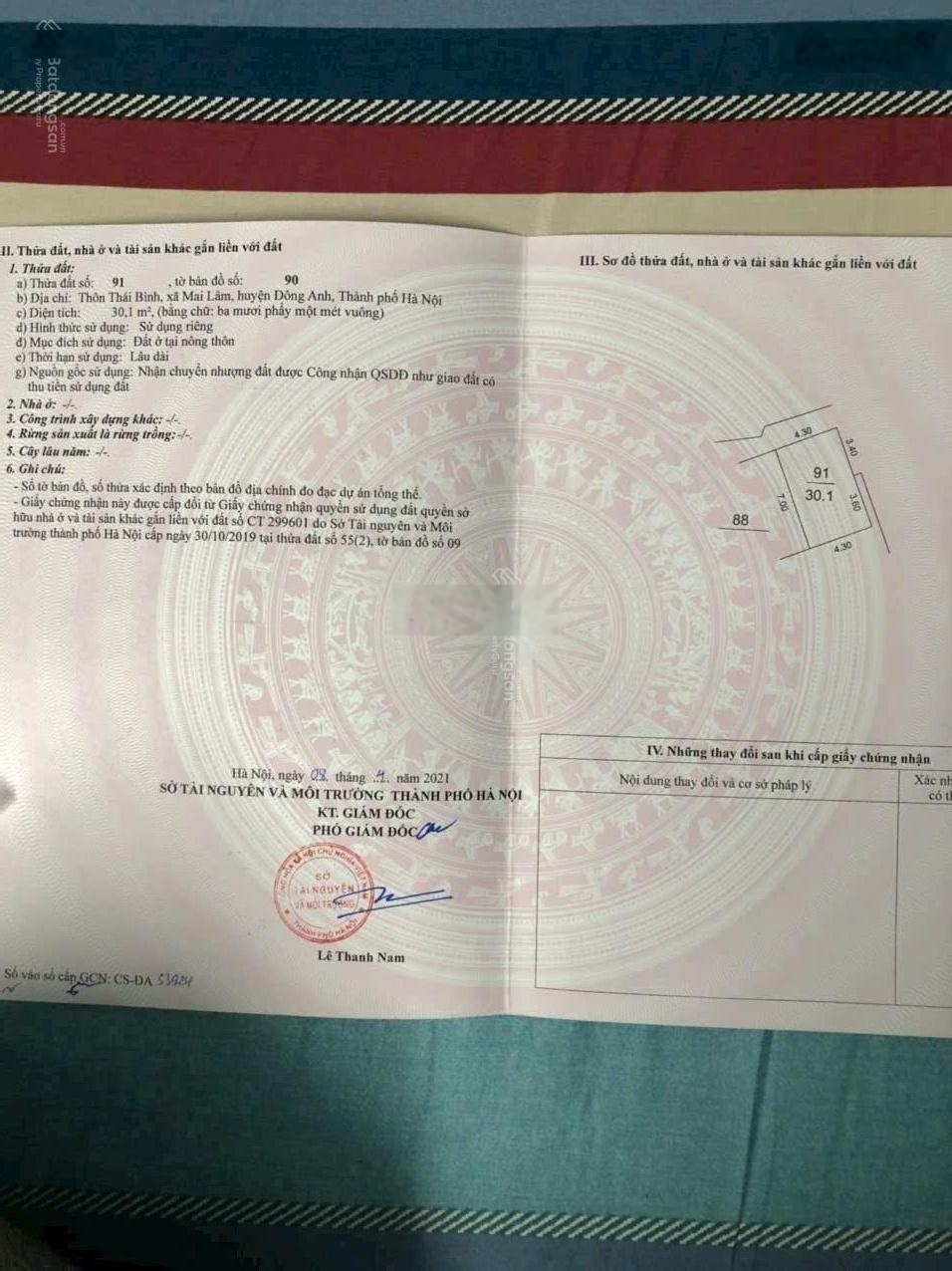 Bán 30.1m2 thôn Thái Bình, xã Mai Lâm. Đường ôtô thông