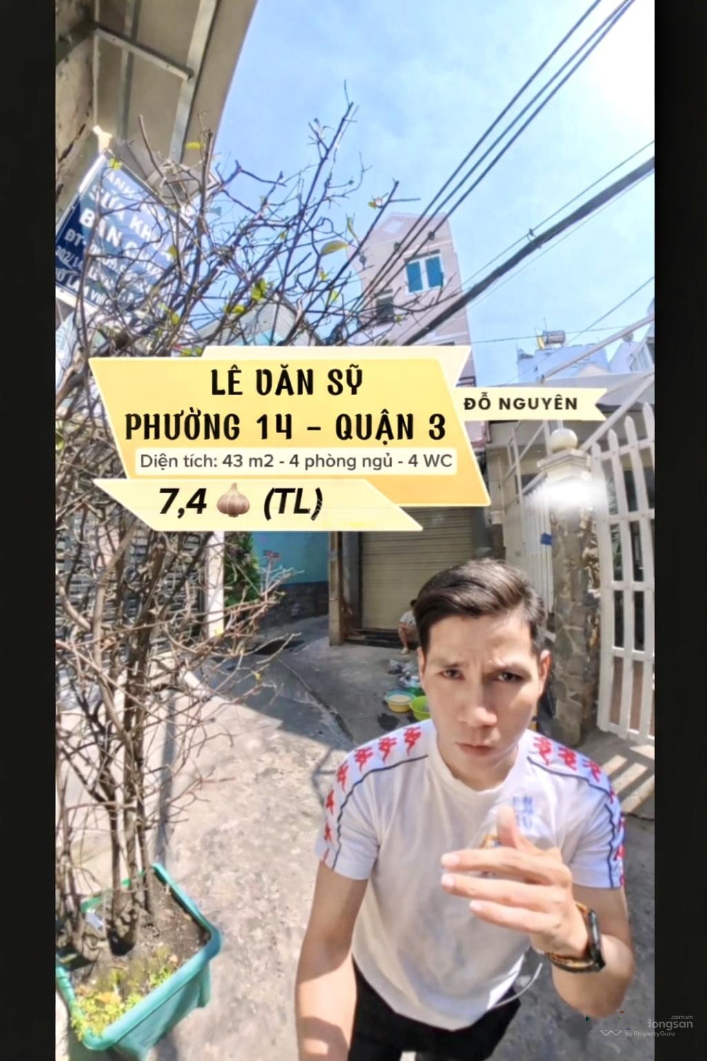 Nhà Quận 3 - khu Lê Văn Sỹ - DT: 43 m2 - 4 phòng ngủ - đất vuông - gần mặt tiền - chỉ hơn 7 tỷ