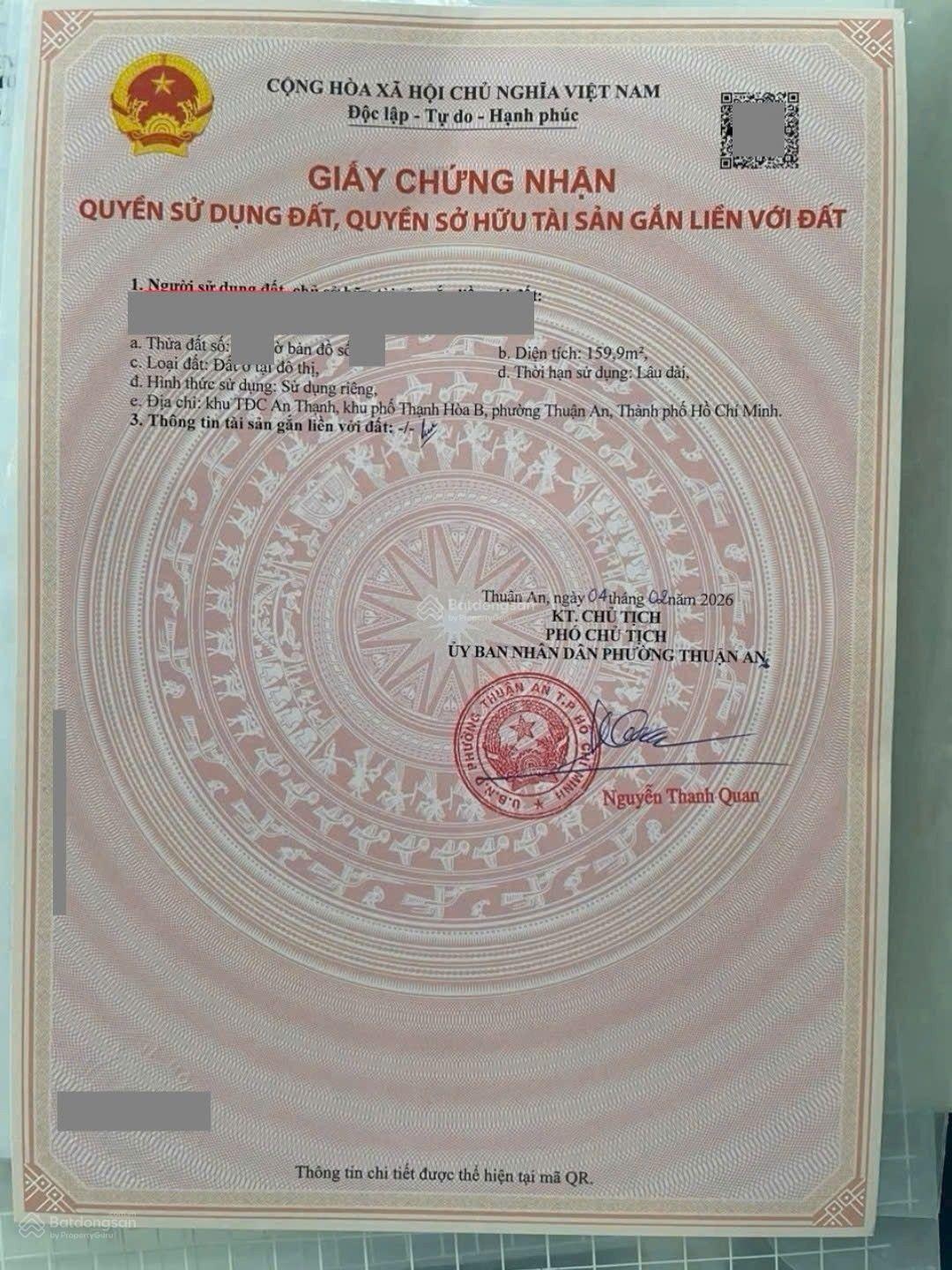 Đất 2 mặt tiền kinh doanh Thủ Khoa Huân gần chợ Búng và ngã tư Hòa Lân Tp Thuận An