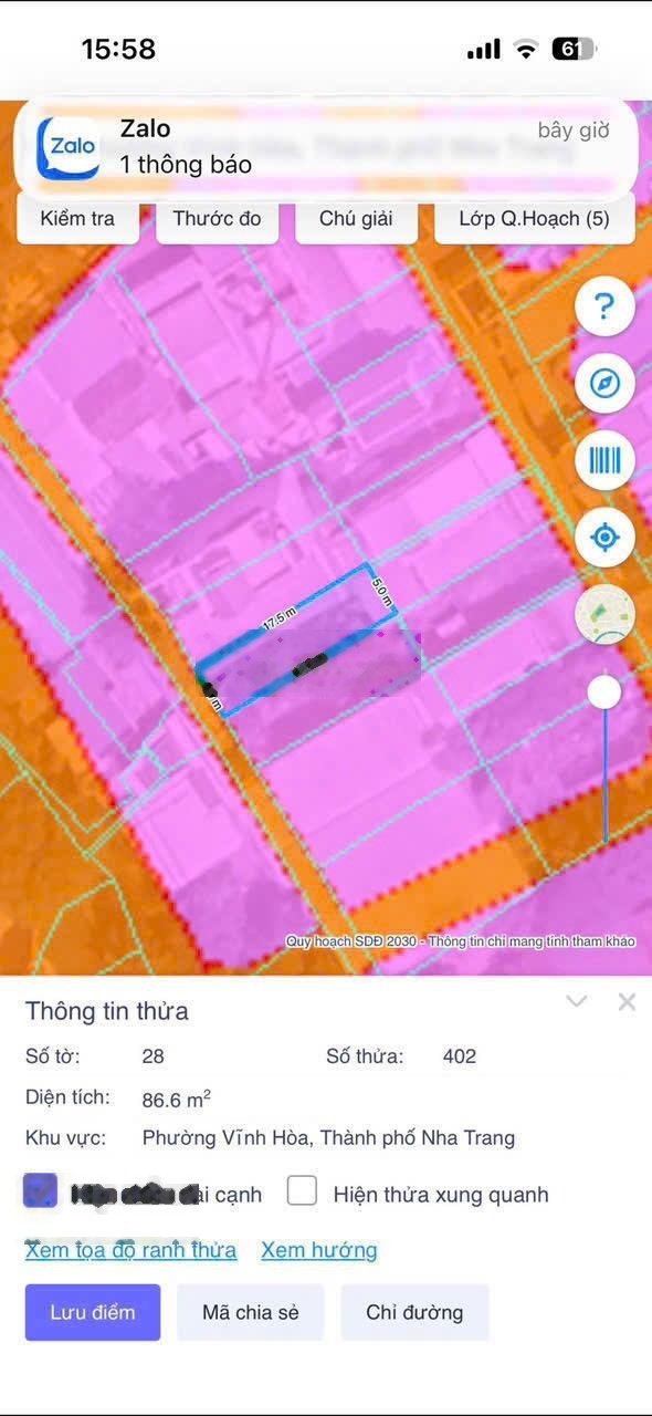 Bán lô đất hẻm Thân Nhân Trung, Hòn Xện, Vĩnh Hòa, Nha Trang - 86,6m2 ngang 5m - giá 3,4 tỷ