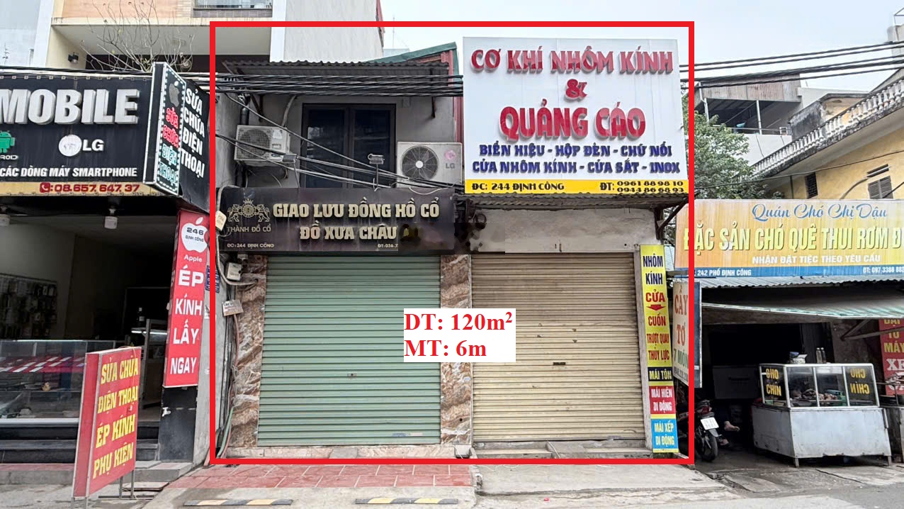 Cho thuê NP 244 Định Công, giá ưu đãi 40 triệu VND, diện tích 120m2, mặt tiền 6m